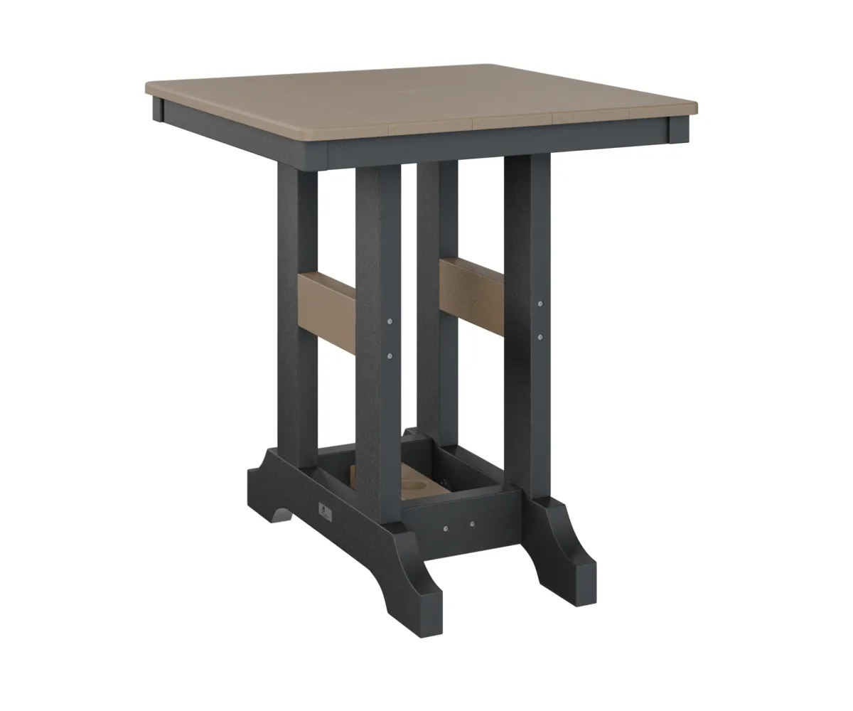 Garden Classic 28" Square Dining Table by Berlin Gardens - Weatherwood, Black Garden Classic 28" Square Dining Table by Berlin Gardens - 191-GCT0028D