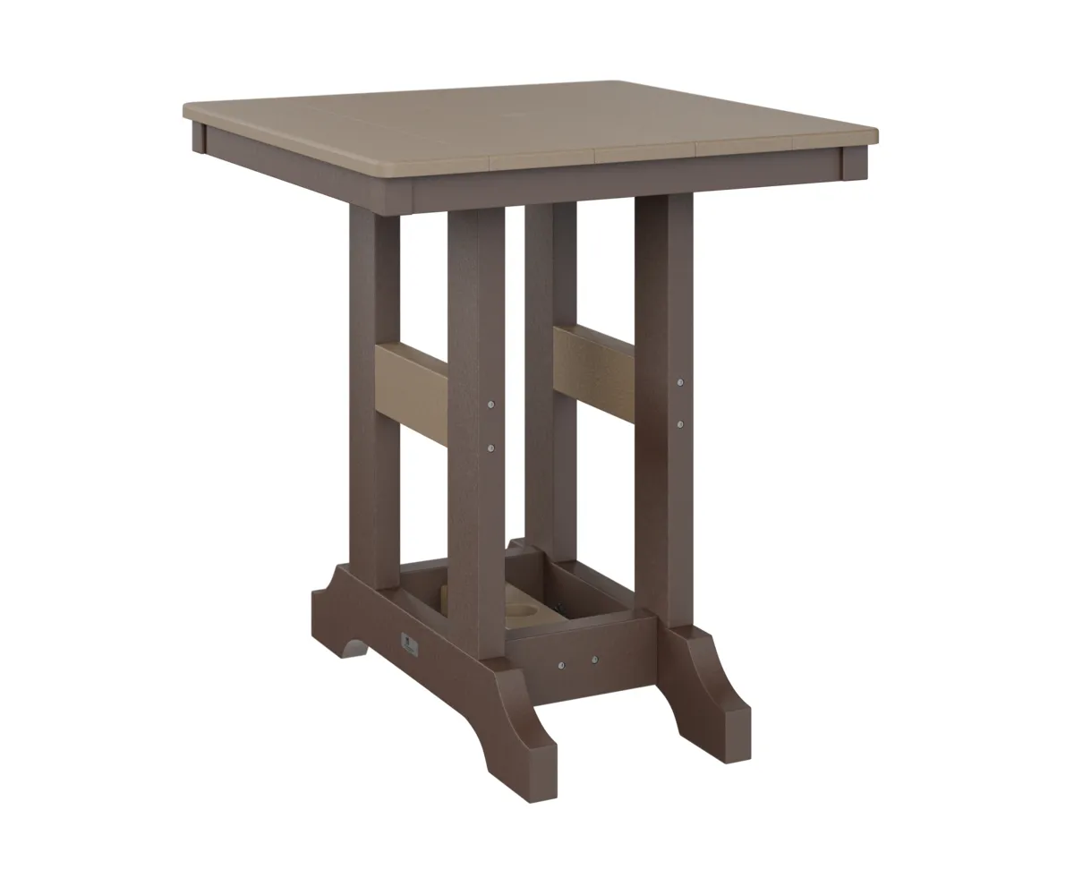 Garden Classic 28" Square Dining Table by Berlin Gardens - Weatherwood, Chocolate Brown Garden Classic 28" Square Dining Table by Berlin Gardens - 191-GCT0028D