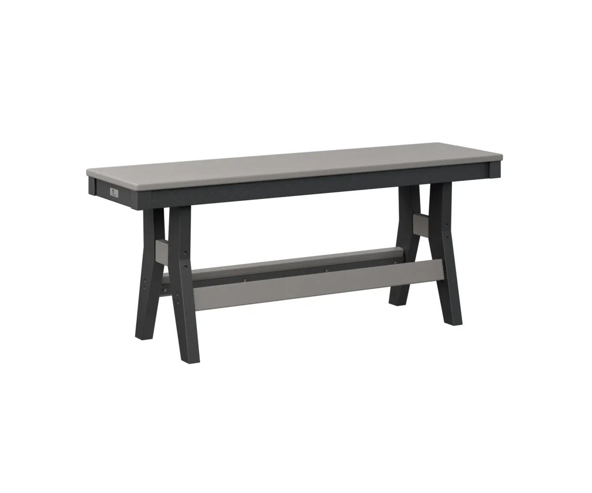 Harbor 44" Dining Bench by Berlin Gardens - Light Gray, Black Harbor 44" Dining Bench by Berlin Gardens - 191-HB4418D