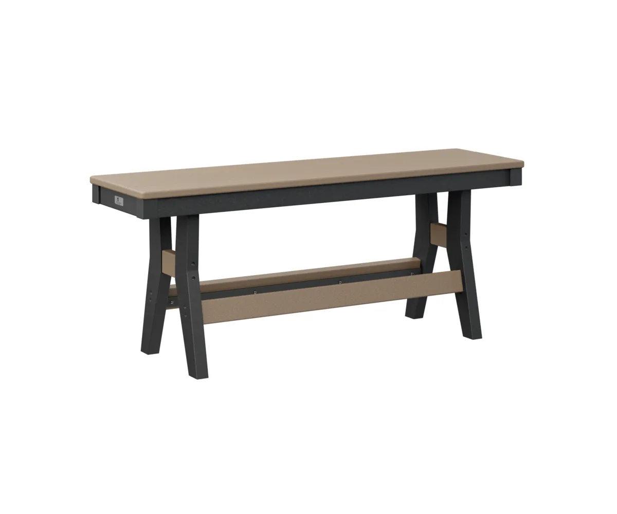 Harbor 44" Dining Bench by Berlin Gardens - Weatherwood, Black Harbor 44" Dining Bench by Berlin Gardens - 191-HB4418D