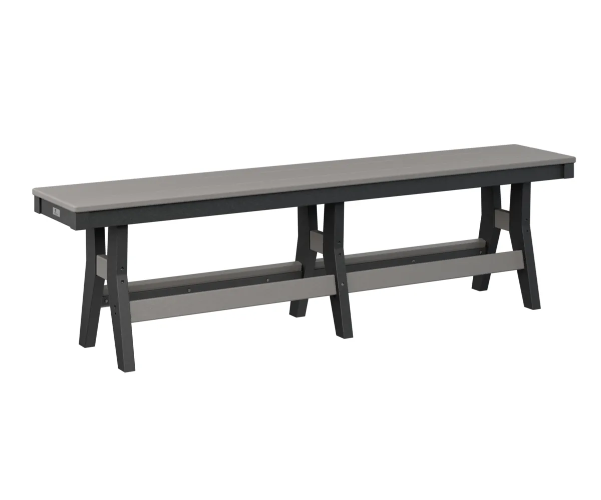Harbor 66" Dining Bench by Berlin Gardens - Light Gray, Black Harbor 66" Dining Bench by Berlin Gardens - 191-HB6618D
