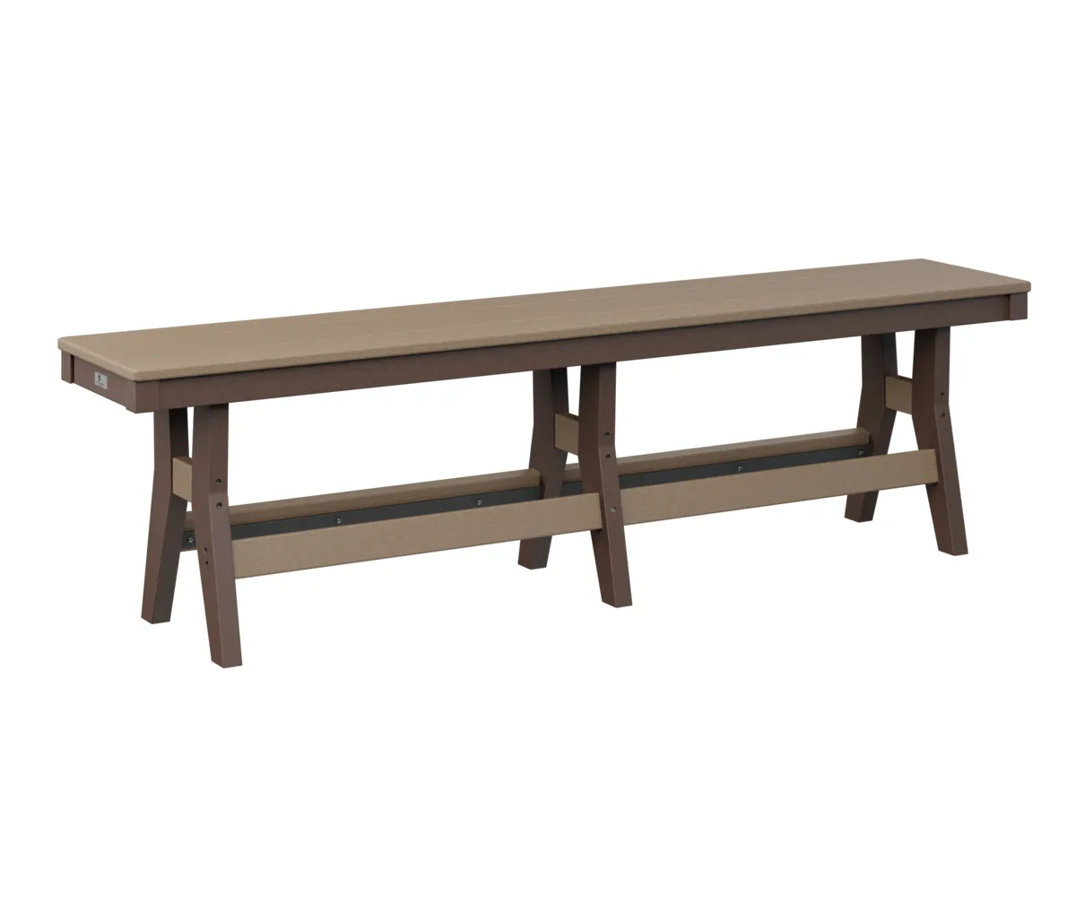 Harbor 66" Dining Bench by Berlin Gardens - Weatherwood, Chocolate Brown Harbor 66" Dining Bench by Berlin Gardens - 191-HB6618D