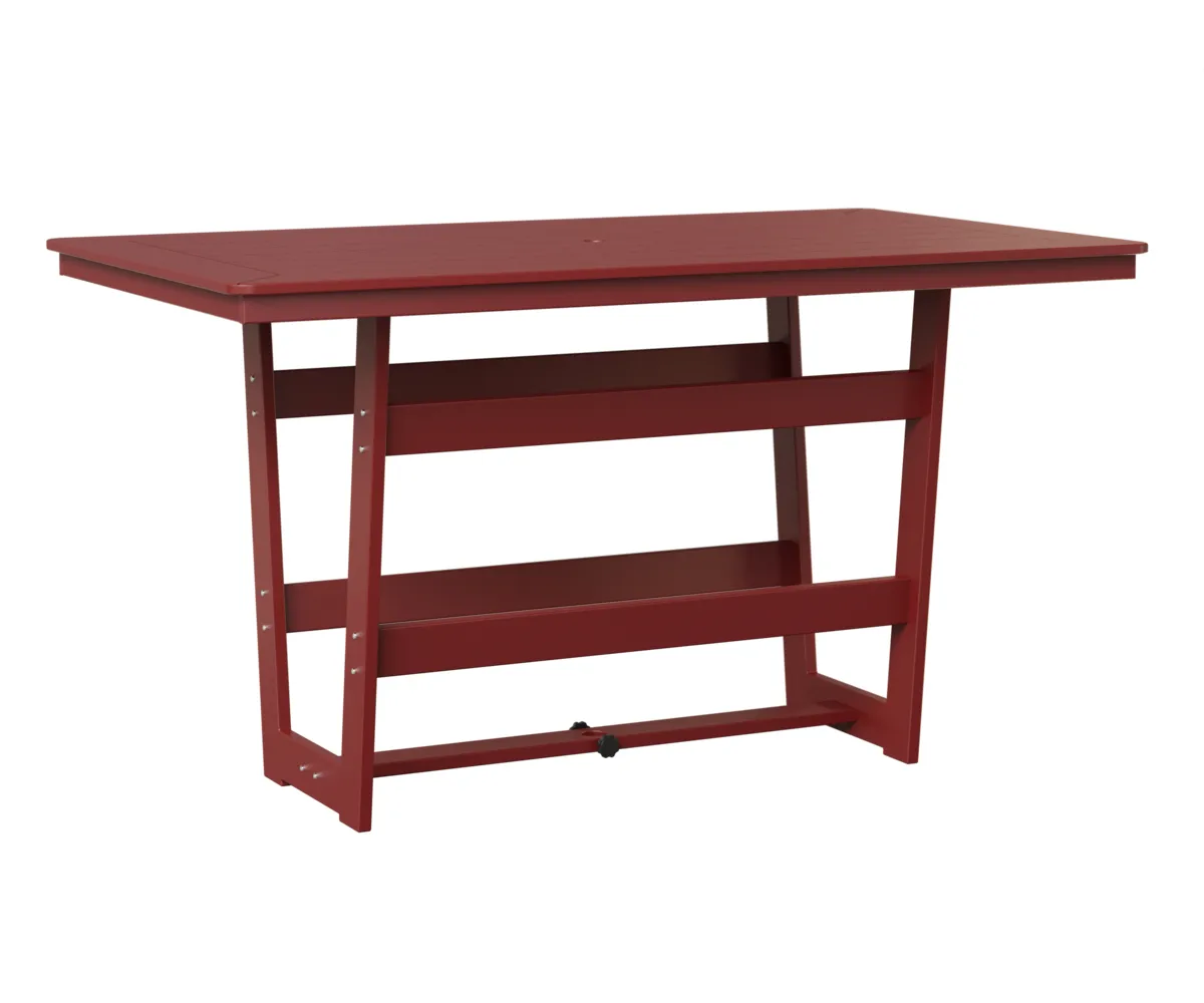 Hudson 40" x 70" Rectangular Bar Table by Berlin Gardens - MGP Red, MGP Red Hudson 40" x 70" Rectangular Bar Table by Berlin Gardens - 191-HRMT4070B