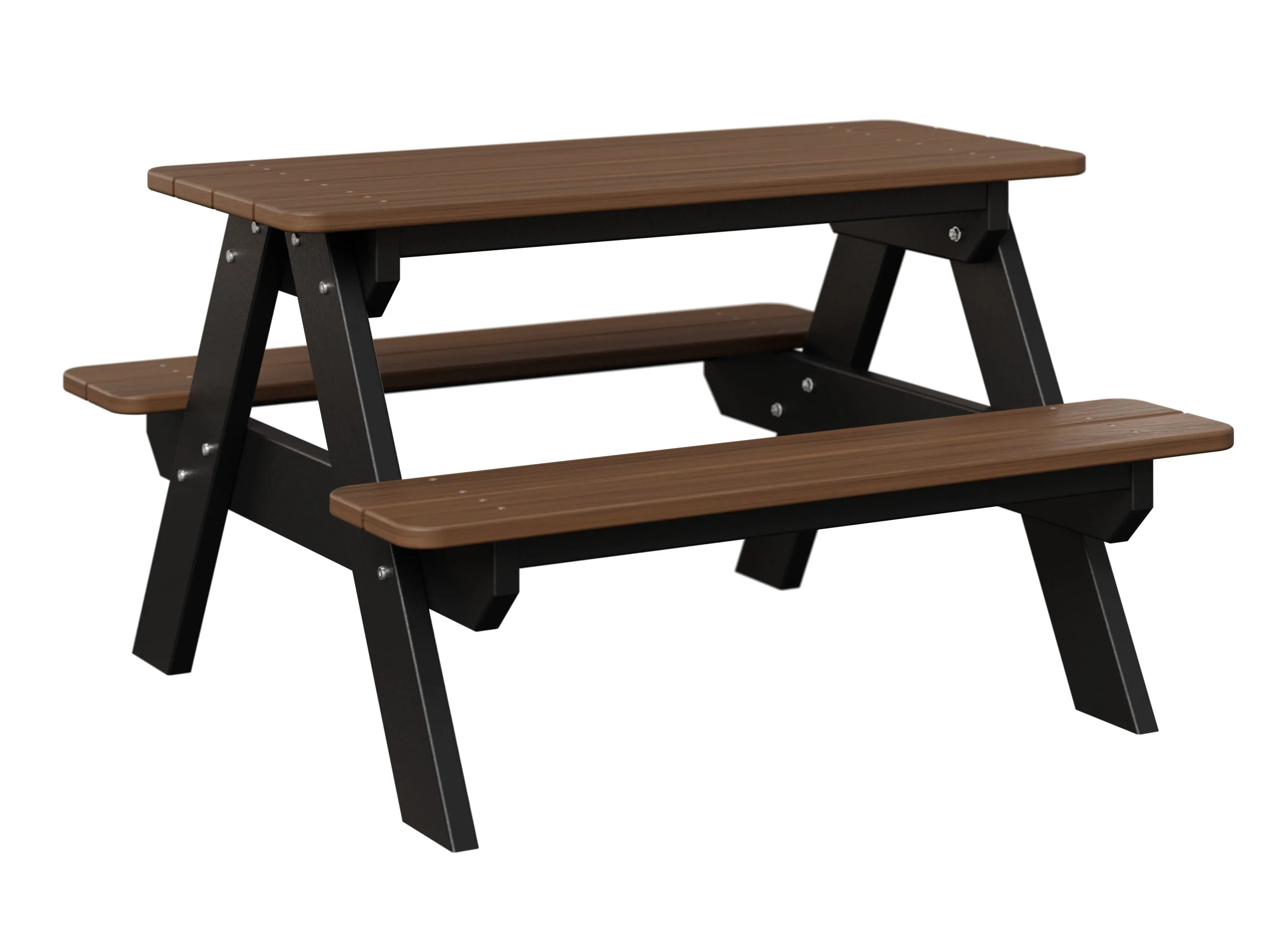Kids Rectangular Picnic Table by Berlin Gardens - Antique Mahogany, Black Kids Rectangular Picnic Table by Berlin Gardens - 191-KRPT3433
