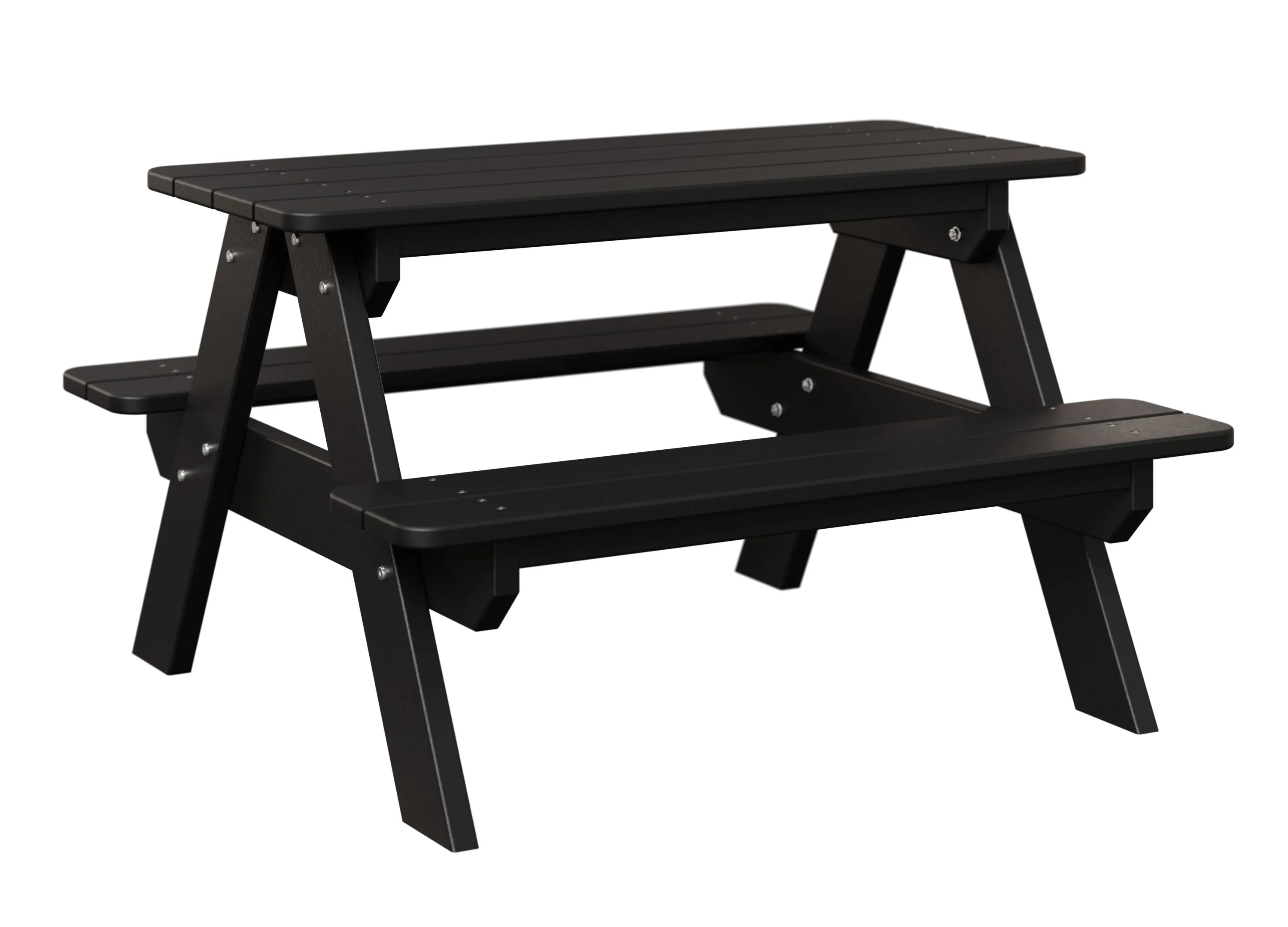 Kids Rectangular Picnic Table by Berlin Gardens - Black, Black Kids Rectangular Picnic Table by Berlin Gardens - 191-KRPT3433