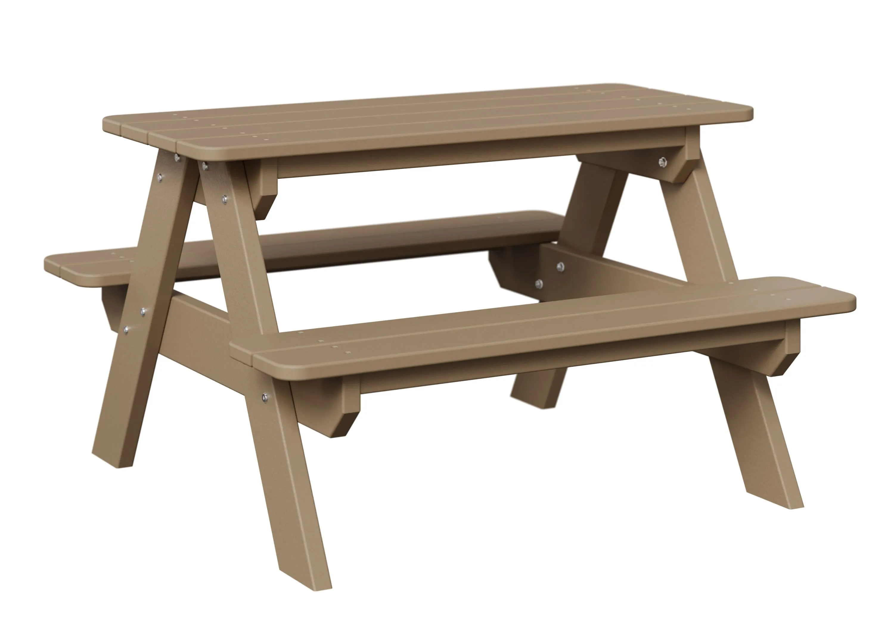 Kids Rectangular Picnic Table by Berlin Gardens - Weatherwood, Weatherwood Kids Rectangular Picnic Table by Berlin Gardens - 191-KRPT3433
