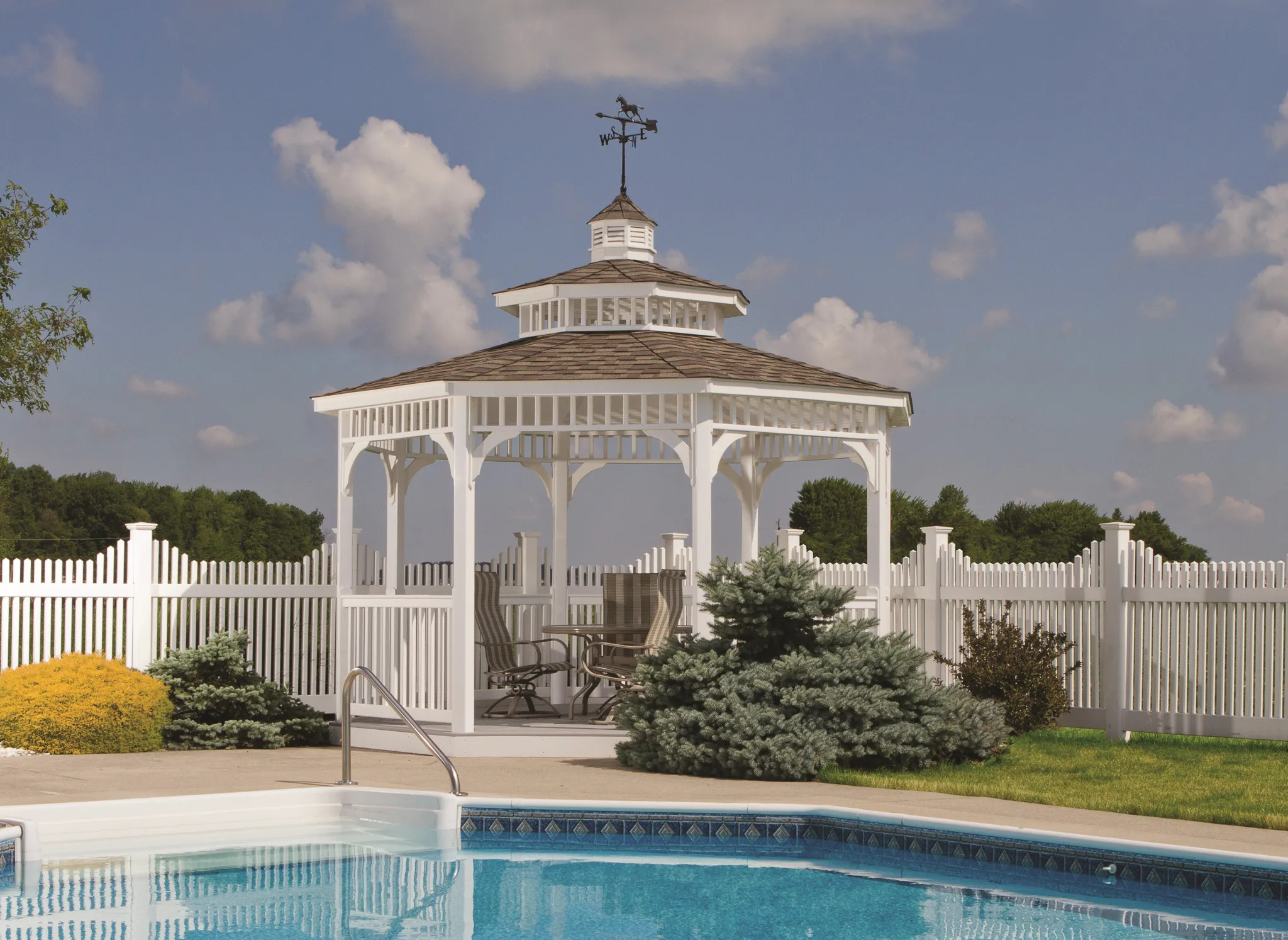 Lexington Octagon Vinyl Gazebo from Berlin Gardens - 12' Lexington Octagon Vinyl Gazebo from Berlin Gardens - 191-LEXINGTON