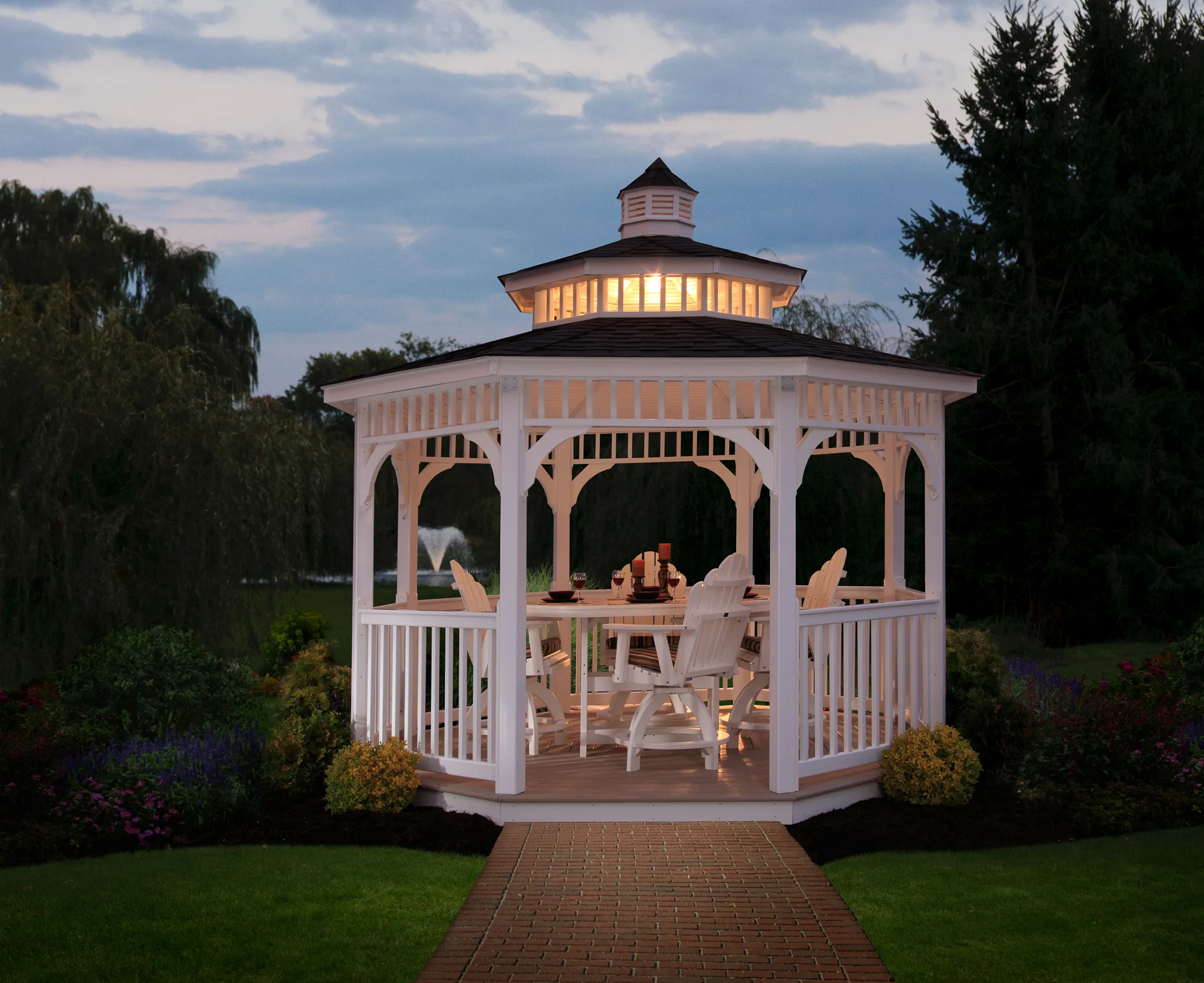 Lexington Octagon Vinyl Gazebo from Berlin Gardens - 12' Lexington Octagon Vinyl Gazebo from Berlin Gardens - 191-LEXINGTON