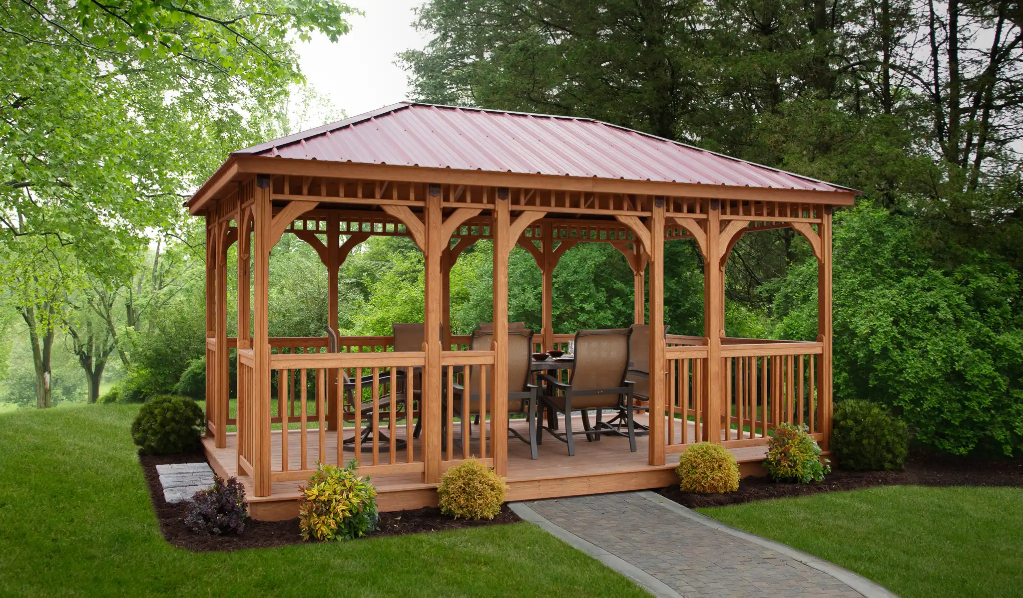 Madison Treated Wood Rectangular Gazebo from Berlin Gardens - 10' x 16' Madison Treated Wood Rectangular Gazebo from Berlin Gardens - 191-MADISON