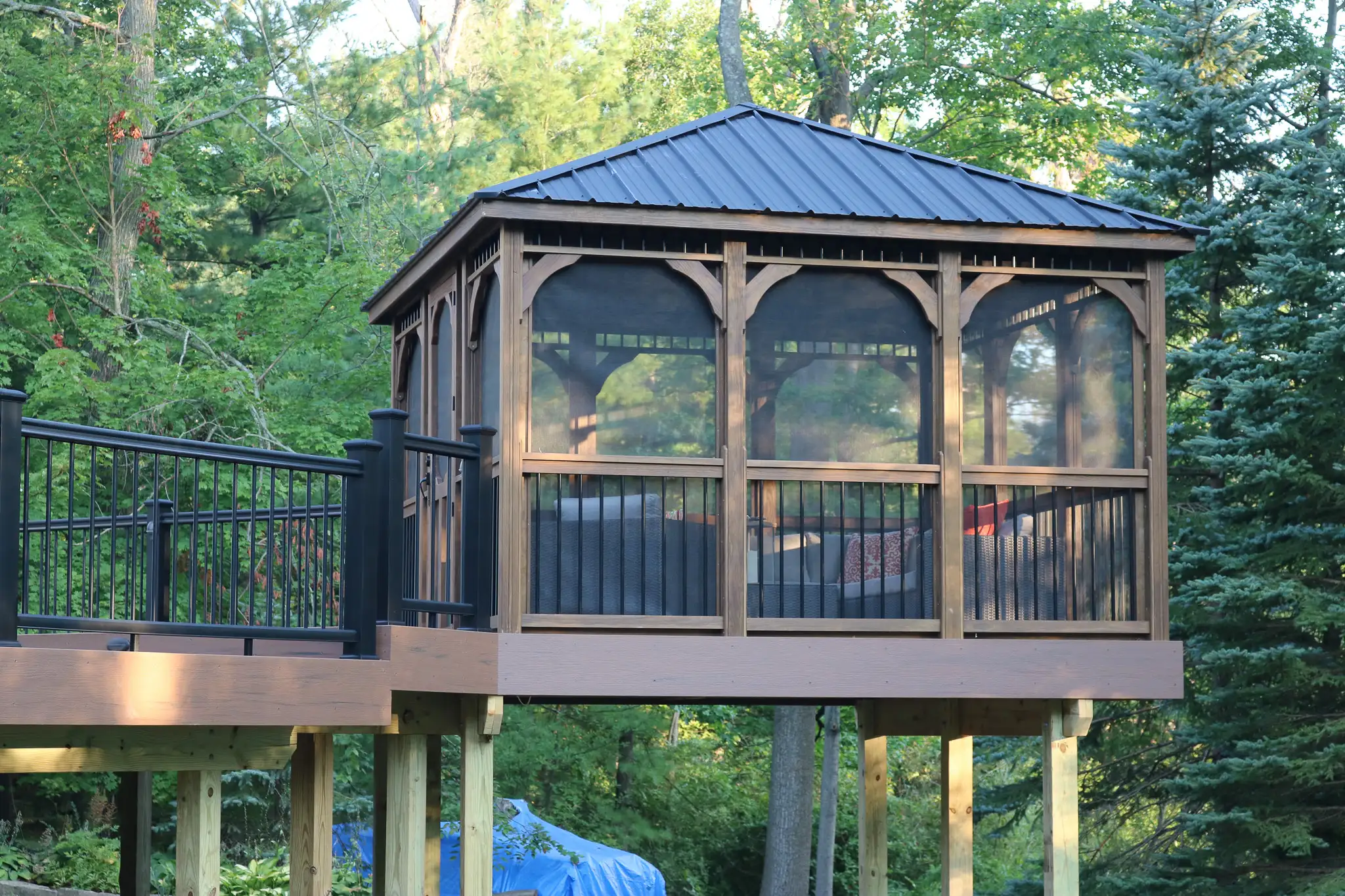 Madison Treated Wood Rectangular Gazebo from Berlin Gardens - 12' x 12' Madison Treated Wood Rectangular Gazebo from Berlin Gardens - 191-MADISON