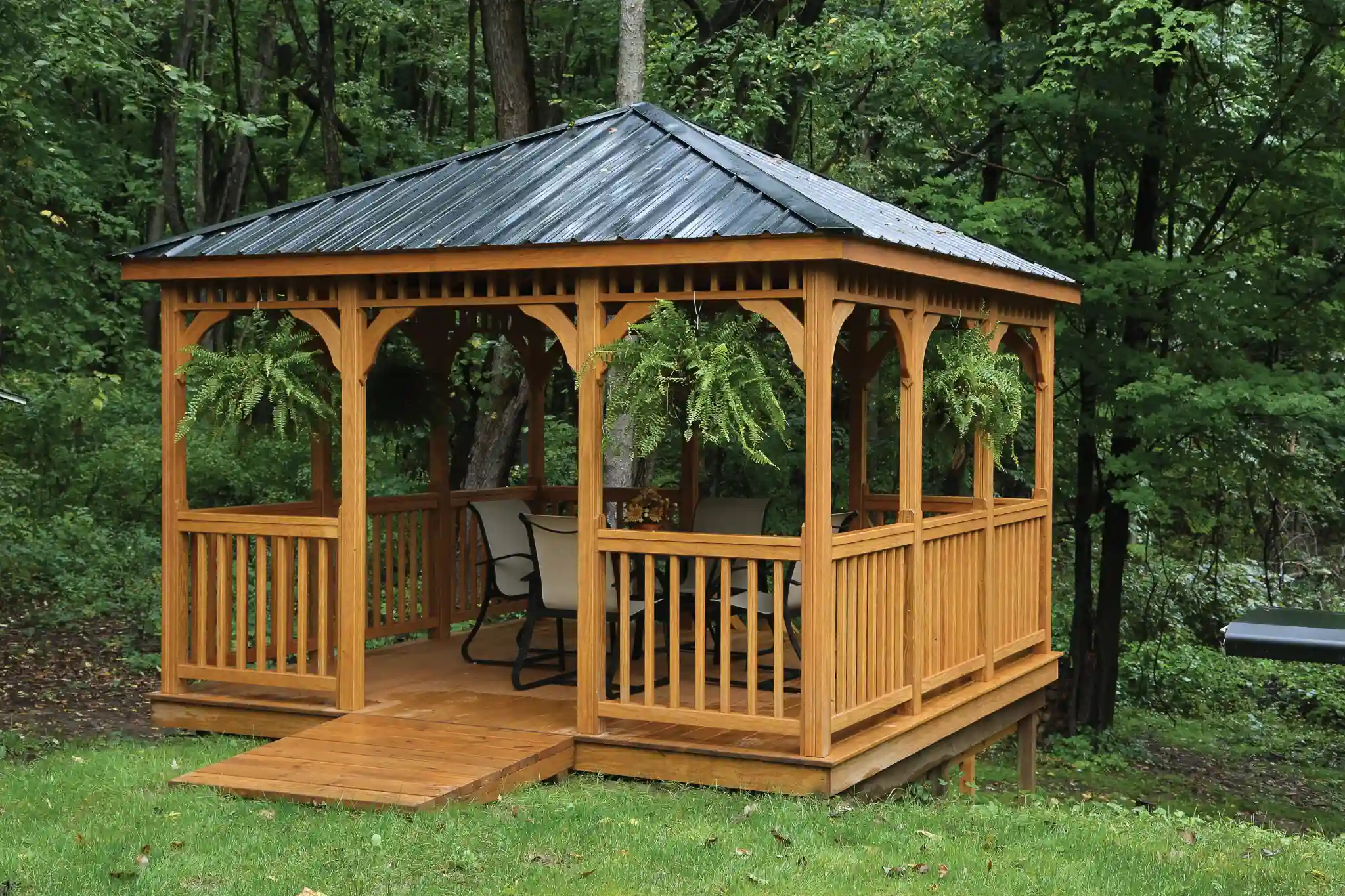 Madison Treated Wood Rectangular Gazebo from Berlin Gardens - 10' x 12' Madison Treated Wood Rectangular Gazebo from Berlin Gardens - 191-MADISON