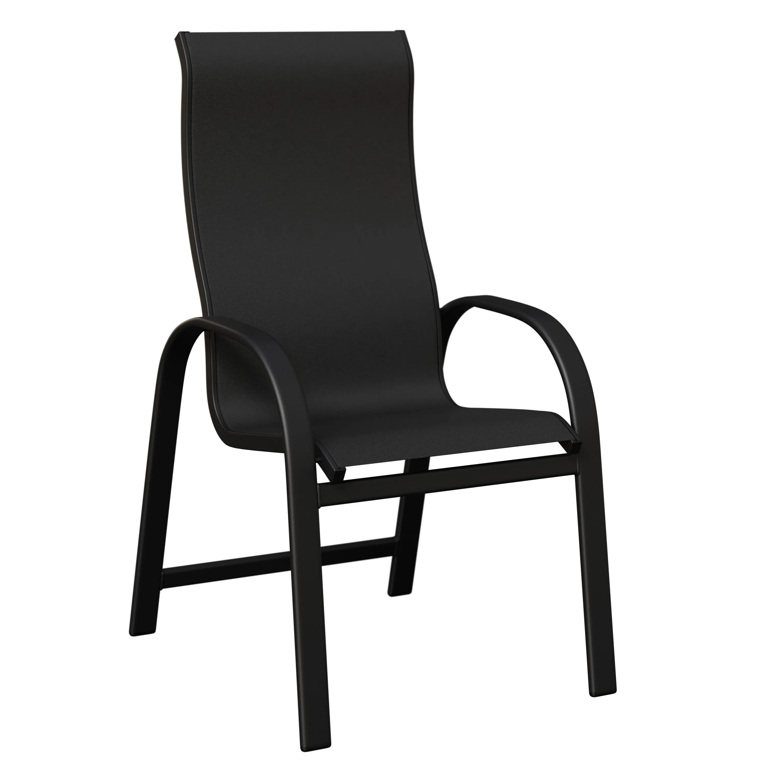 Murphy High Back Aluminum+Sling Dining Chair by Berlin Gardens - Black, Augustine Ebony Murphy High Back Aluminum+Sling Dining Chair by Berlin Gardens - 191-MDHS