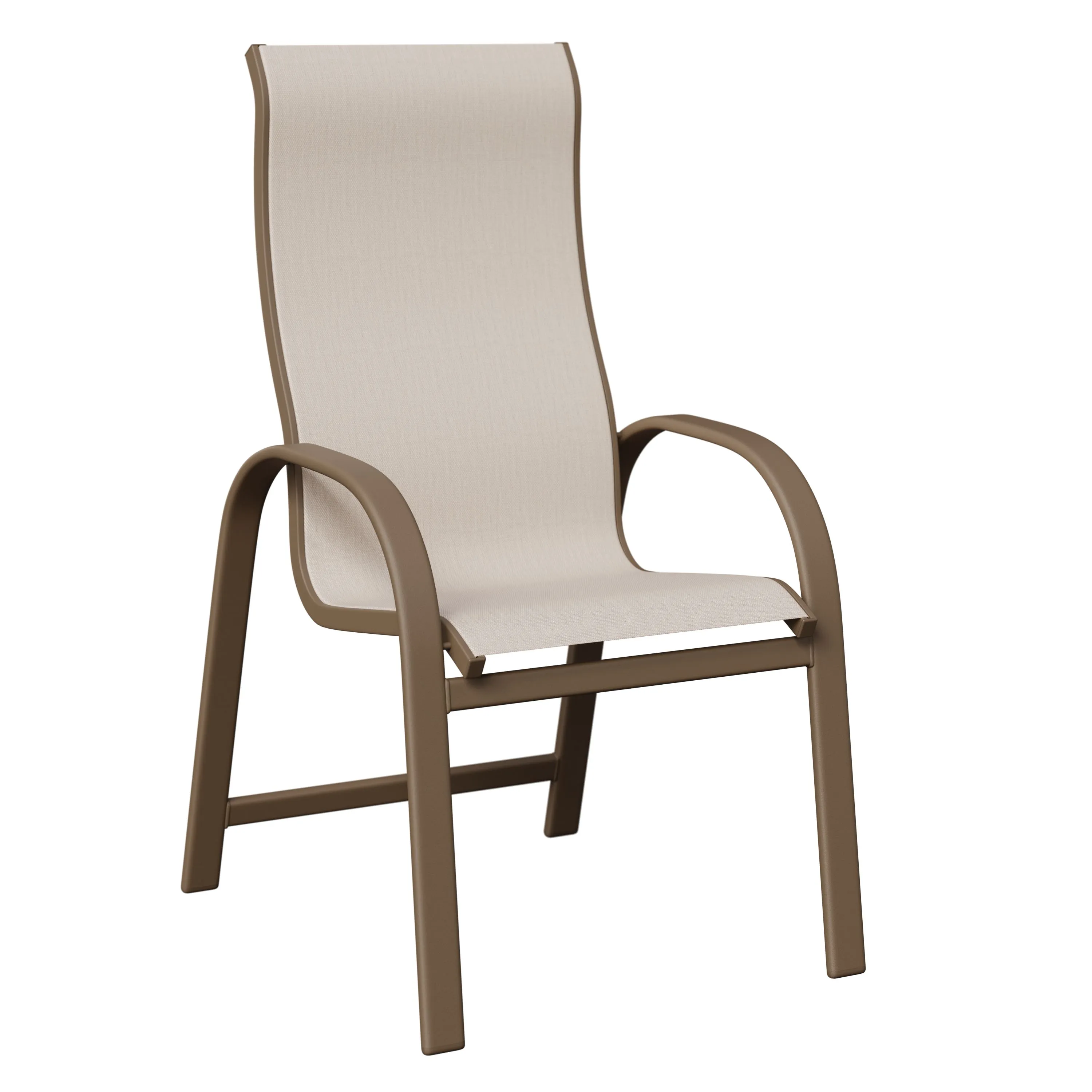 Murphy High Back Aluminum+Sling Dining Chair by Berlin Gardens - Clay, Augustine Oyster (Discontinued) Murphy High Back Aluminum+Sling Dining Chair by Berlin Gardens - 191-MDHS