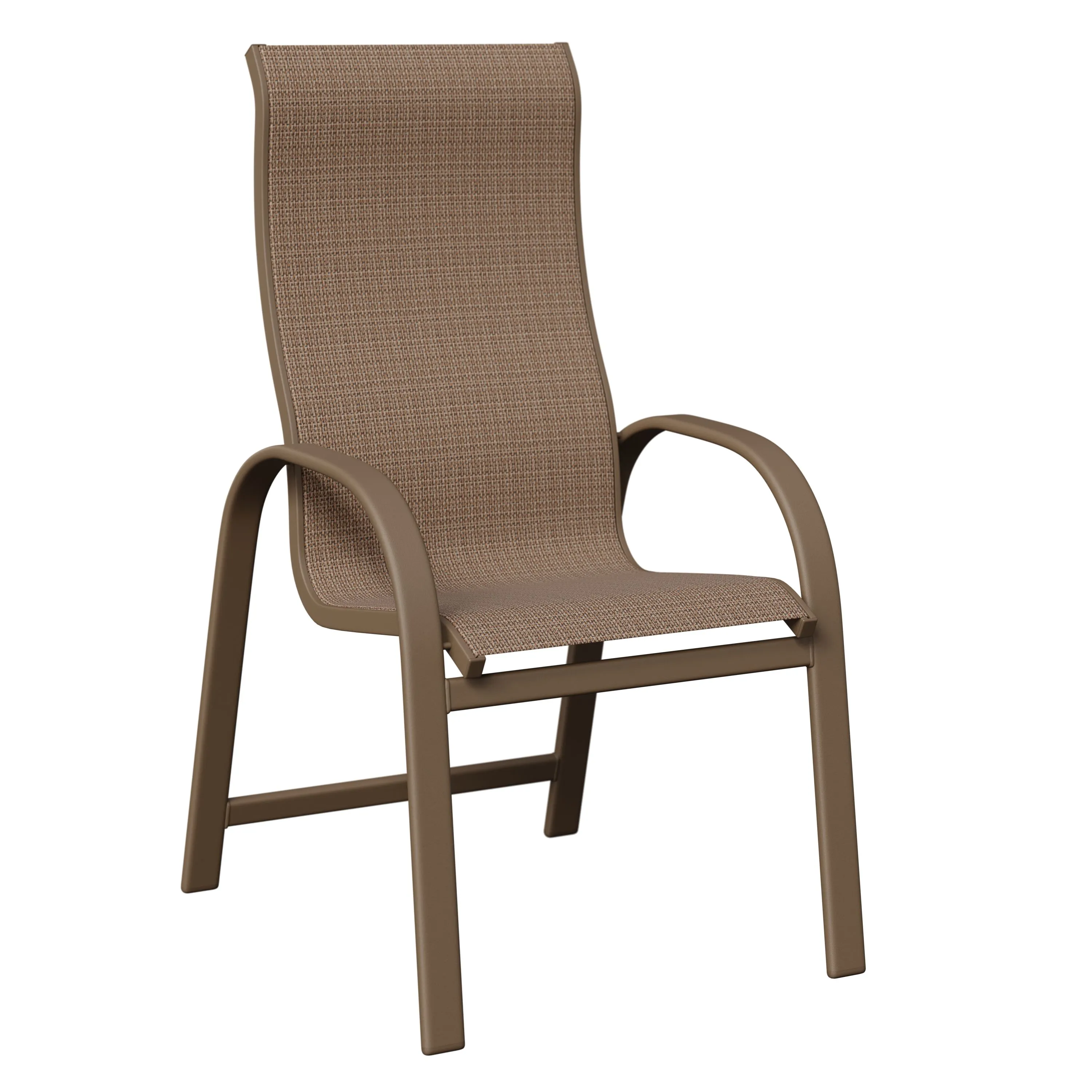 Murphy High Back Aluminum+Sling Dining Chair by Berlin Gardens - Clay, Elevation Stone Murphy High Back Aluminum+Sling Dining Chair by Berlin Gardens - 191-MDHS