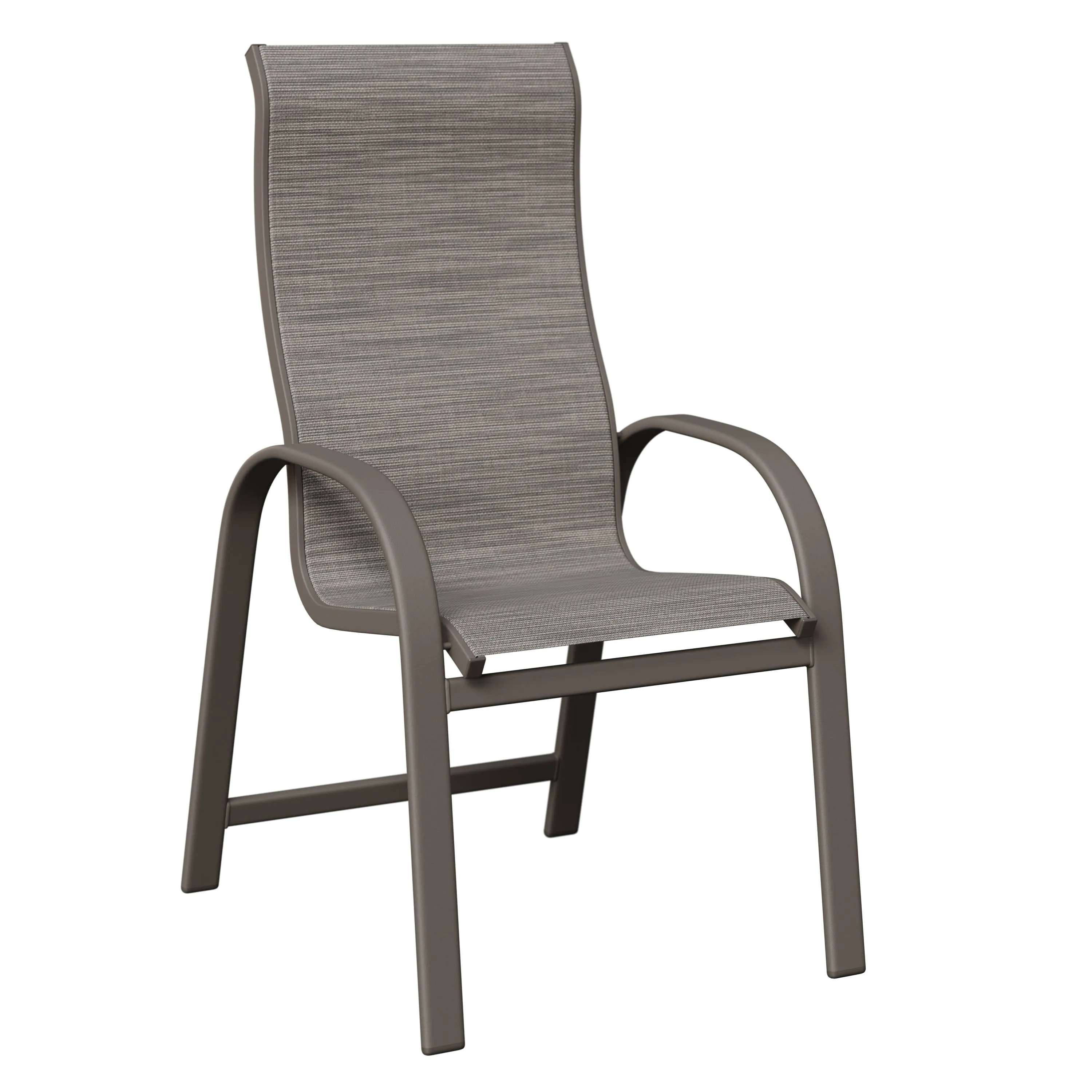 Murphy High Back Aluminum+Sling Dining Chair by Berlin Gardens - Graphite, Augustine Pewter Murphy High Back Aluminum+Sling Dining Chair by Berlin Gardens - 191-MDHS