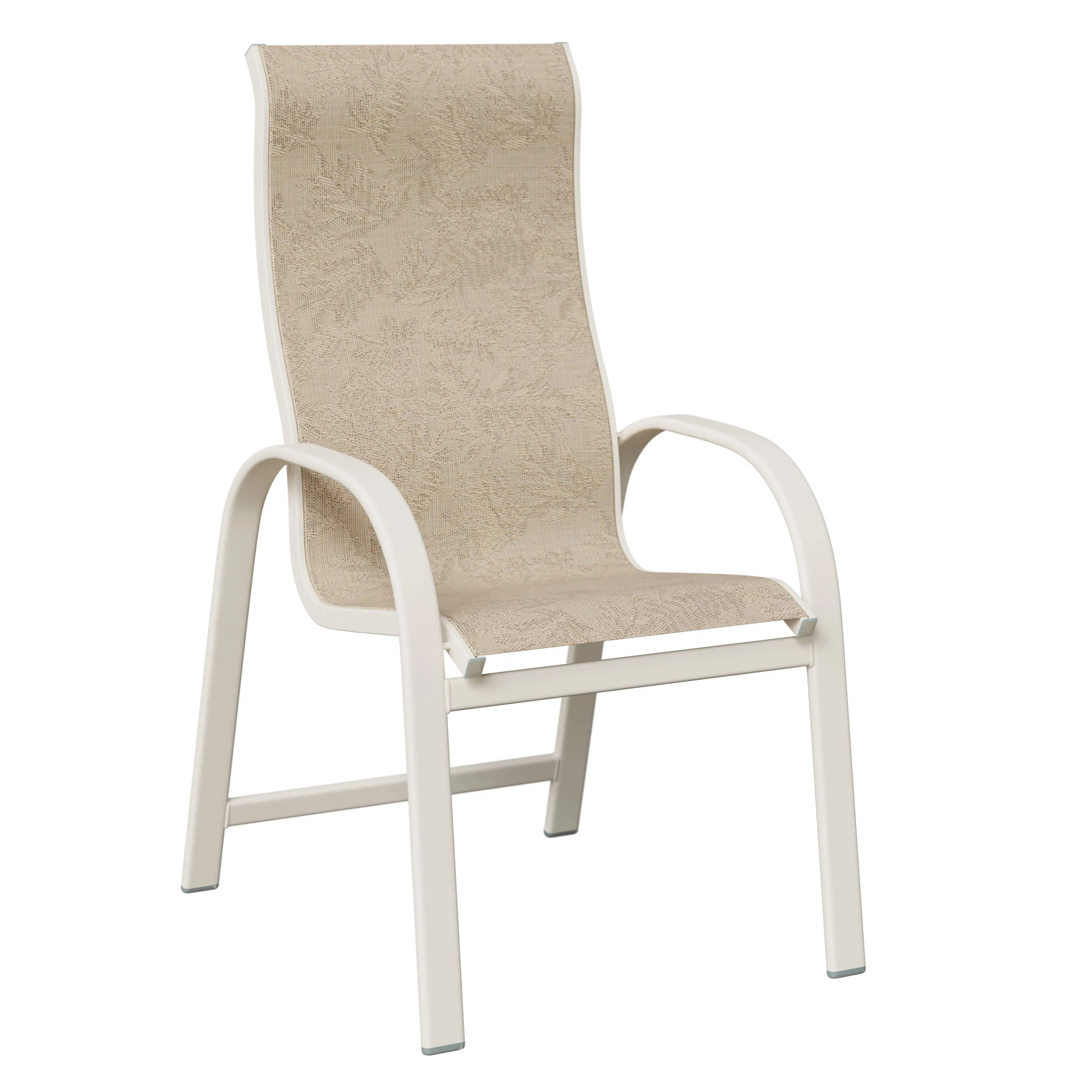 Murphy High Back Aluminum+Sling Dining Chair by Berlin Gardens - White, Tropic Foliage Murphy High Back Aluminum+Sling Dining Chair by Berlin Gardens - 191-MDHS