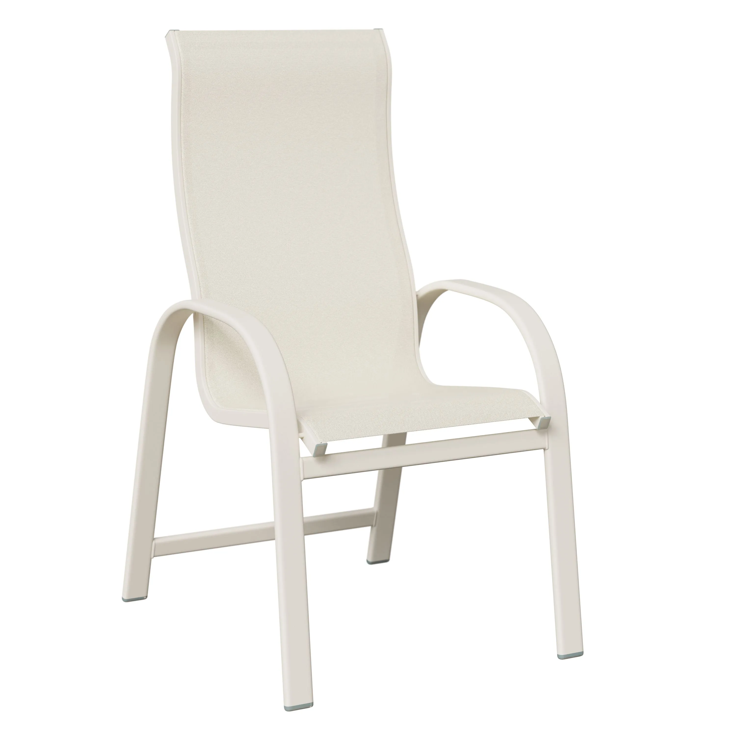 Murphy High Back Aluminum+Sling Dining Chair by Berlin Gardens - White, Sailing Salt Murphy High Back Aluminum+Sling Dining Chair by Berlin Gardens - 191-MDHS