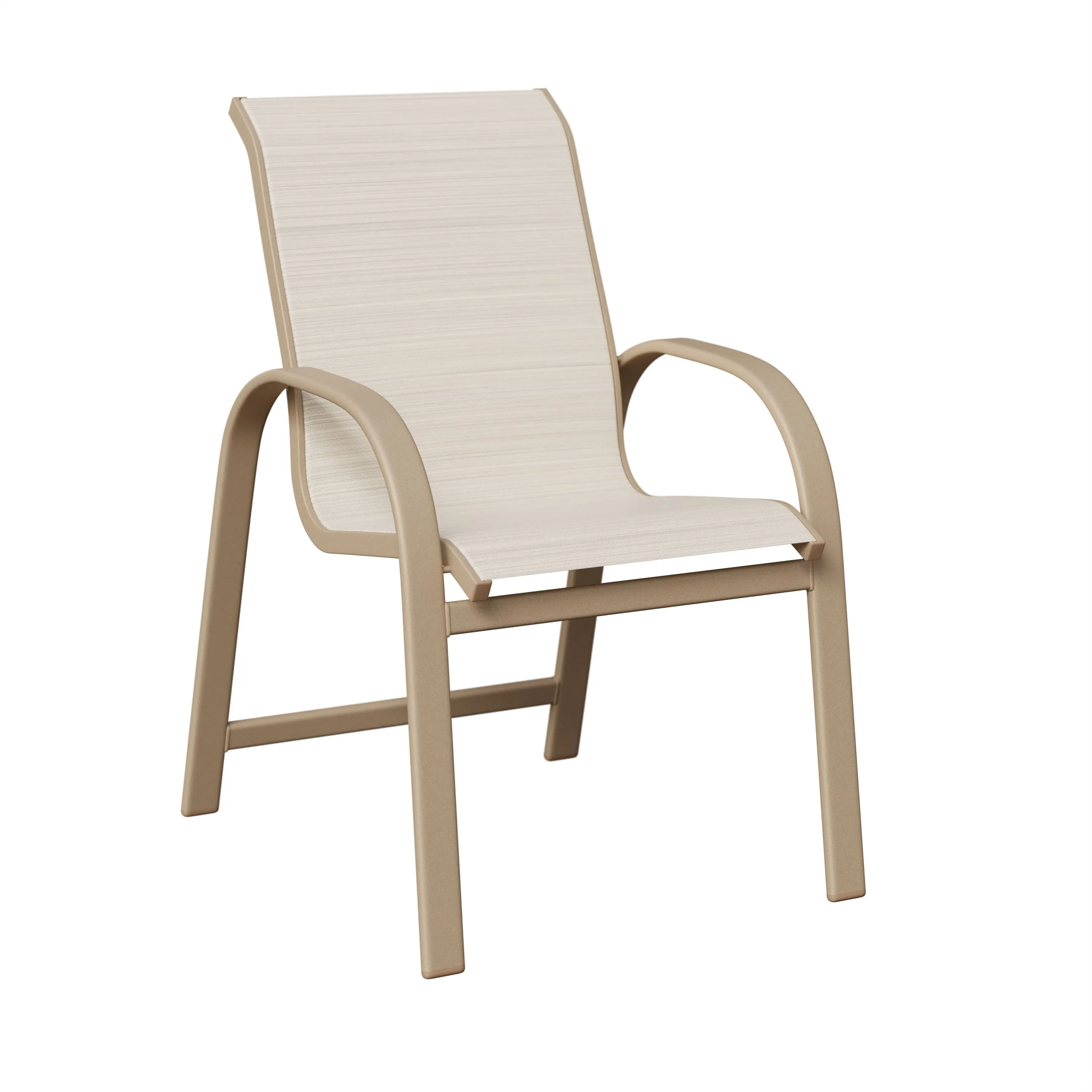 Murphy Aluminum+Sling Dining Chair by Berlin Gardens - Sahara Speckle, Kozo Abalone Murphy Aluminum+Sling Dining Chair by Berlin Gardens - 191-MDS