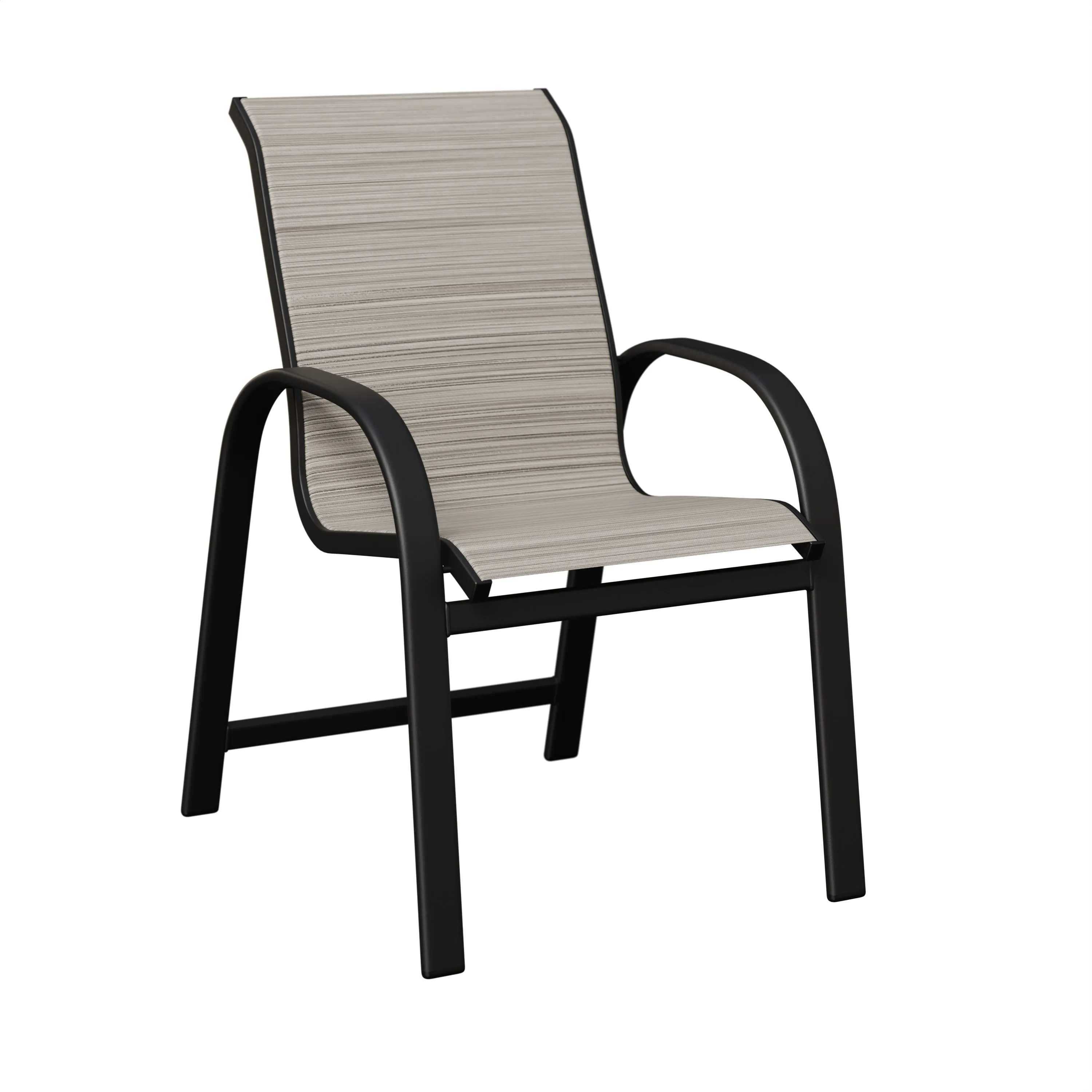 Murphy Aluminum+Sling Dining Chair by Berlin Gardens - Black, Kozo Fossil Murphy Aluminum+Sling Dining Chair by Berlin Gardens - 191-MDS