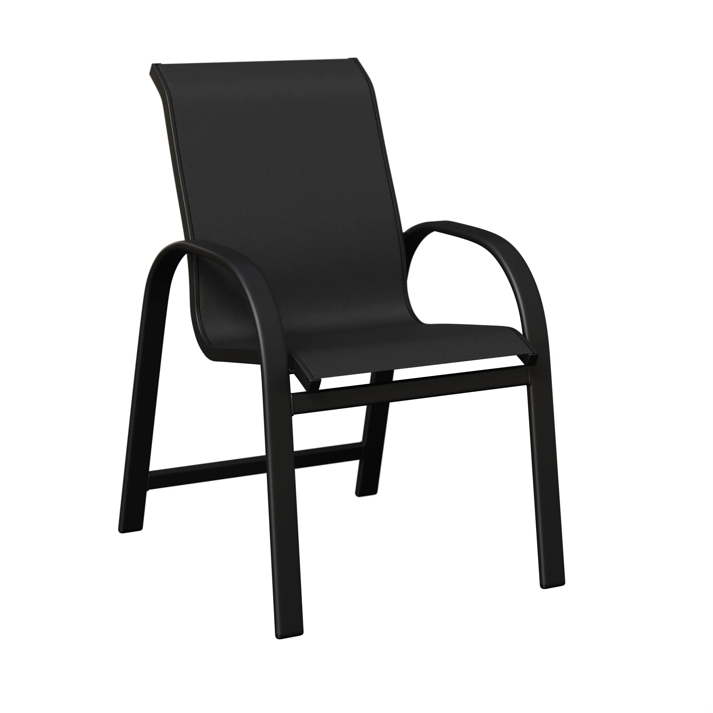 Murphy Aluminum+Sling Dining Chair by Berlin Gardens - Black, Augustine Ebony Murphy Aluminum+Sling Dining Chair by Berlin Gardens - 191-MDS