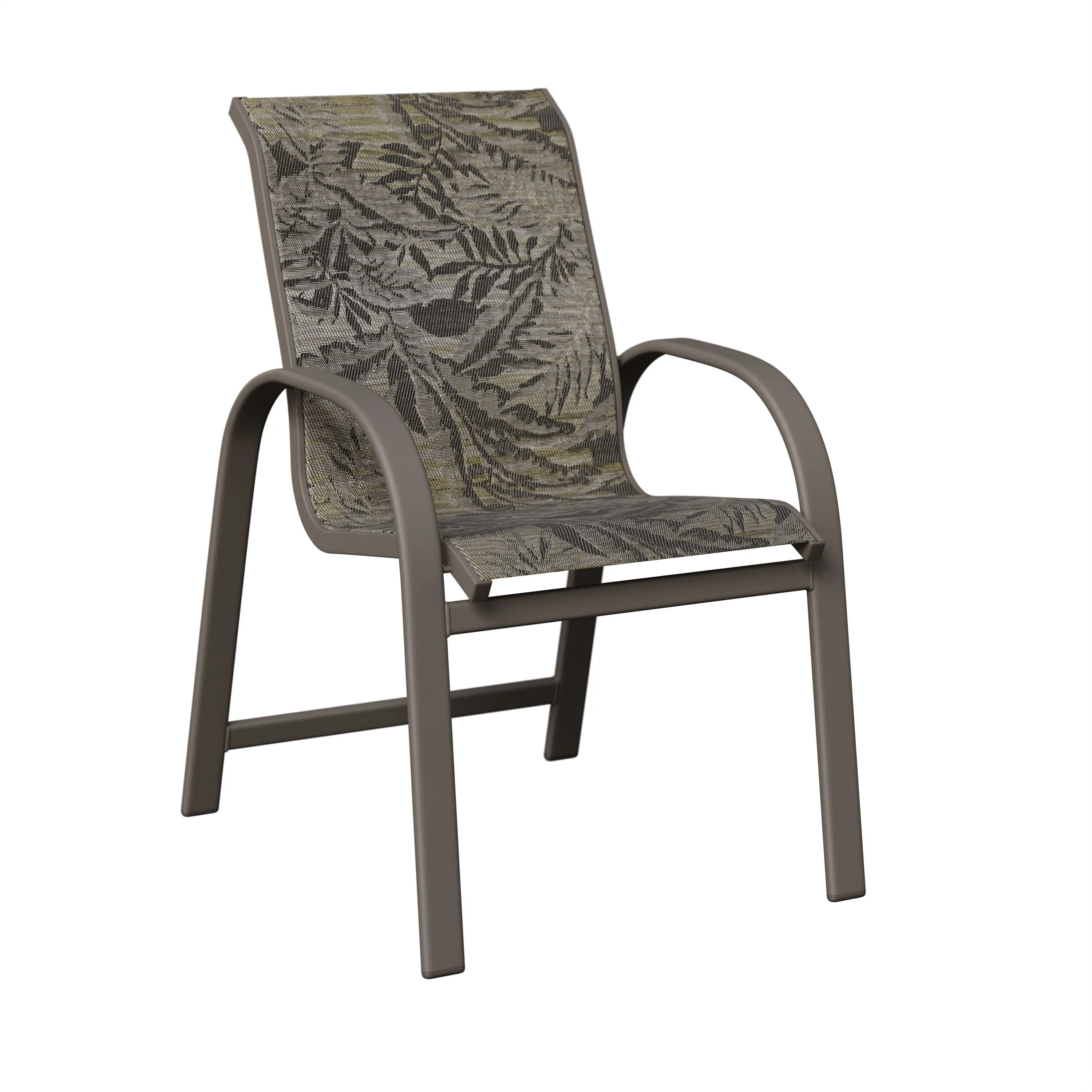 Murphy Aluminum+Sling Dining Chair by Berlin Gardens - Graphite, Sumba Mocha Murphy Aluminum+Sling Dining Chair by Berlin Gardens - 191-MDS