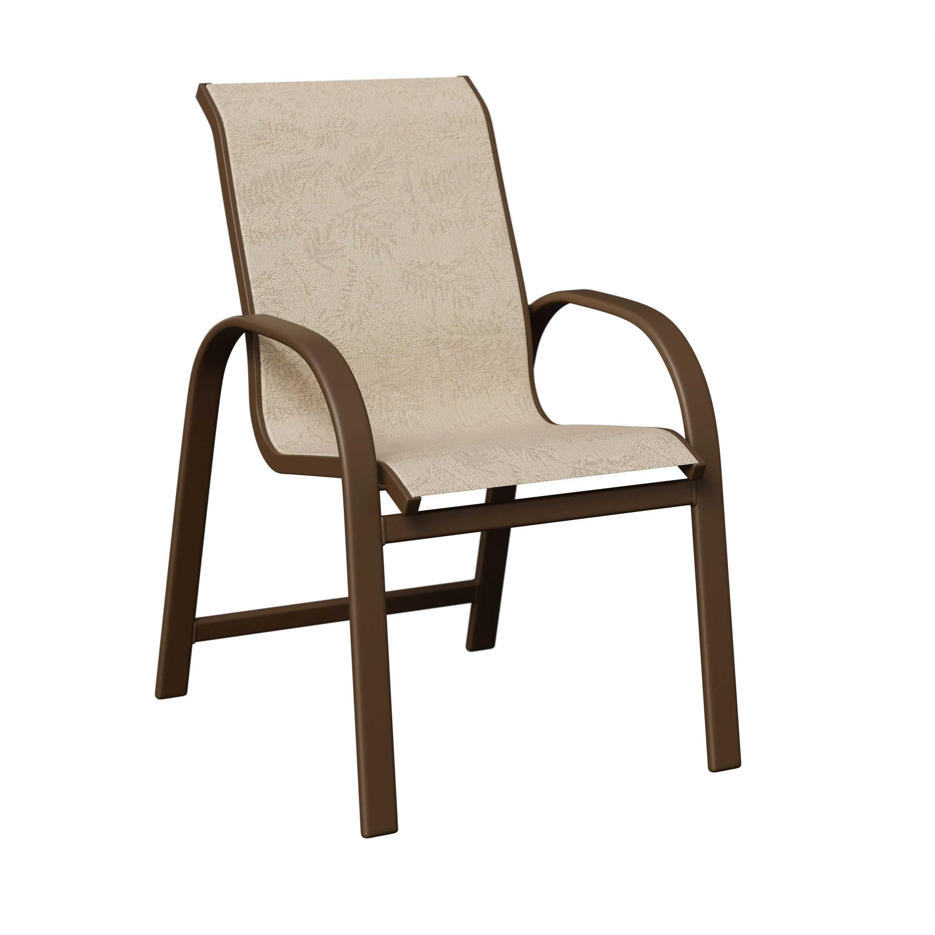 Murphy Aluminum+Sling Dining Chair by Berlin Gardens - Mesquite Wood, Tropic Foliage Murphy Aluminum+Sling Dining Chair by Berlin Gardens - 191-MDS