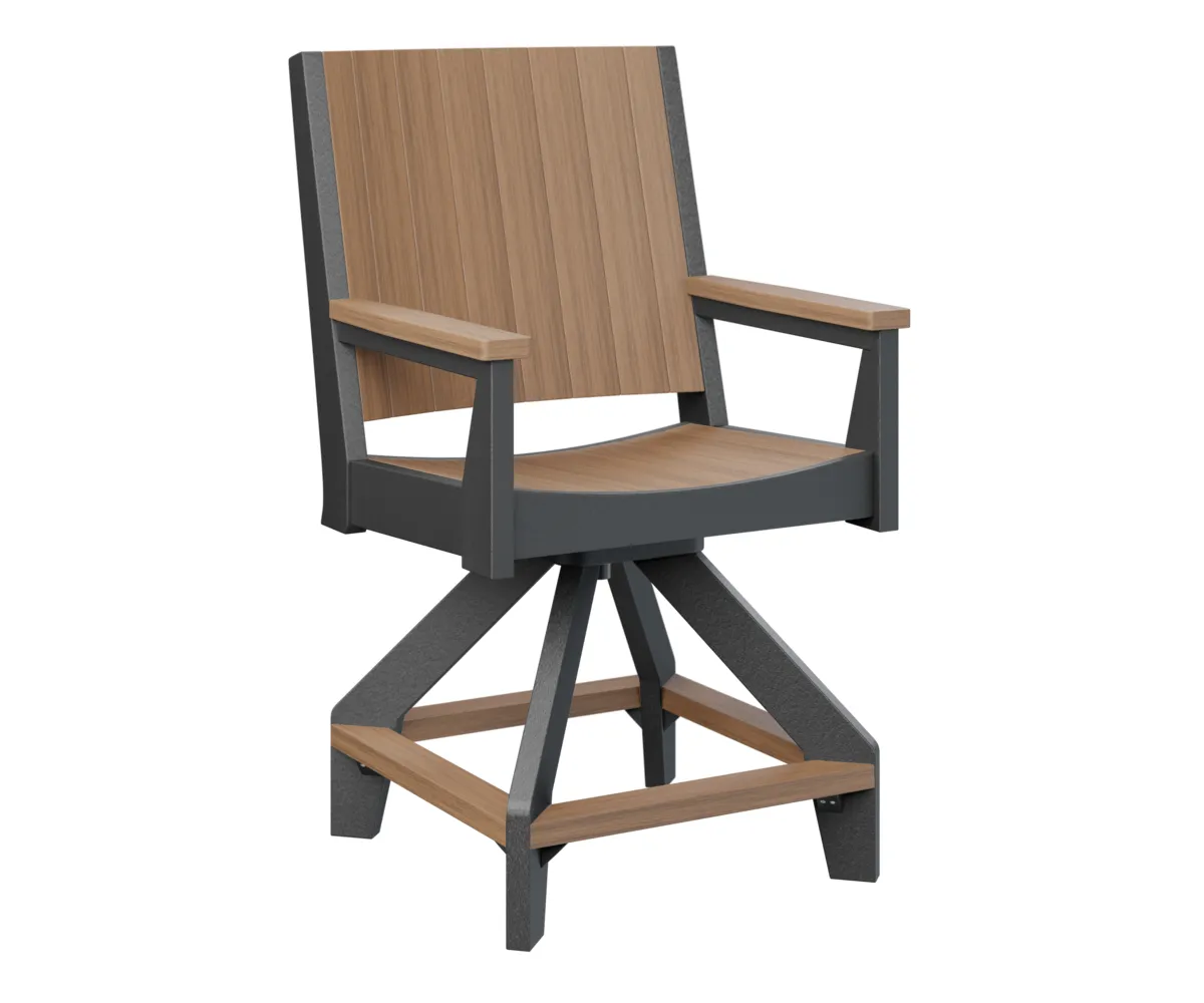Mayhew Chat Swivel Counter Chair by Berlin Gardens - Antique Mahogany, Black Mayhew Chat Swivel Counter Chair by Berlin Gardens - 191-MHCSC2644