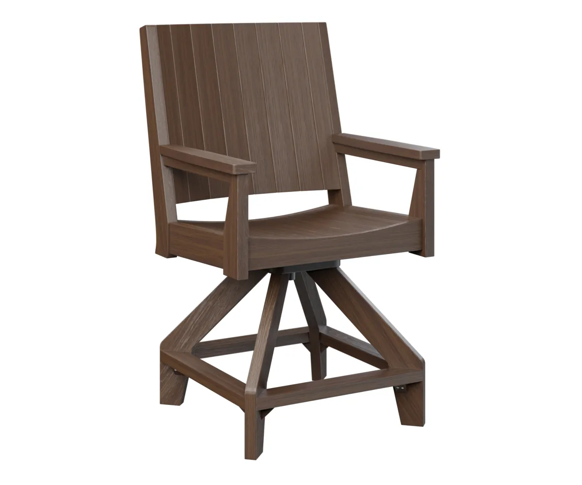Mayhew Chat Swivel Counter Chair by Berlin Gardens - Brazilian Walnut, Brazilian Walnut Mayhew Chat Swivel Counter Chair by Berlin Gardens - 191-MHCSC2644