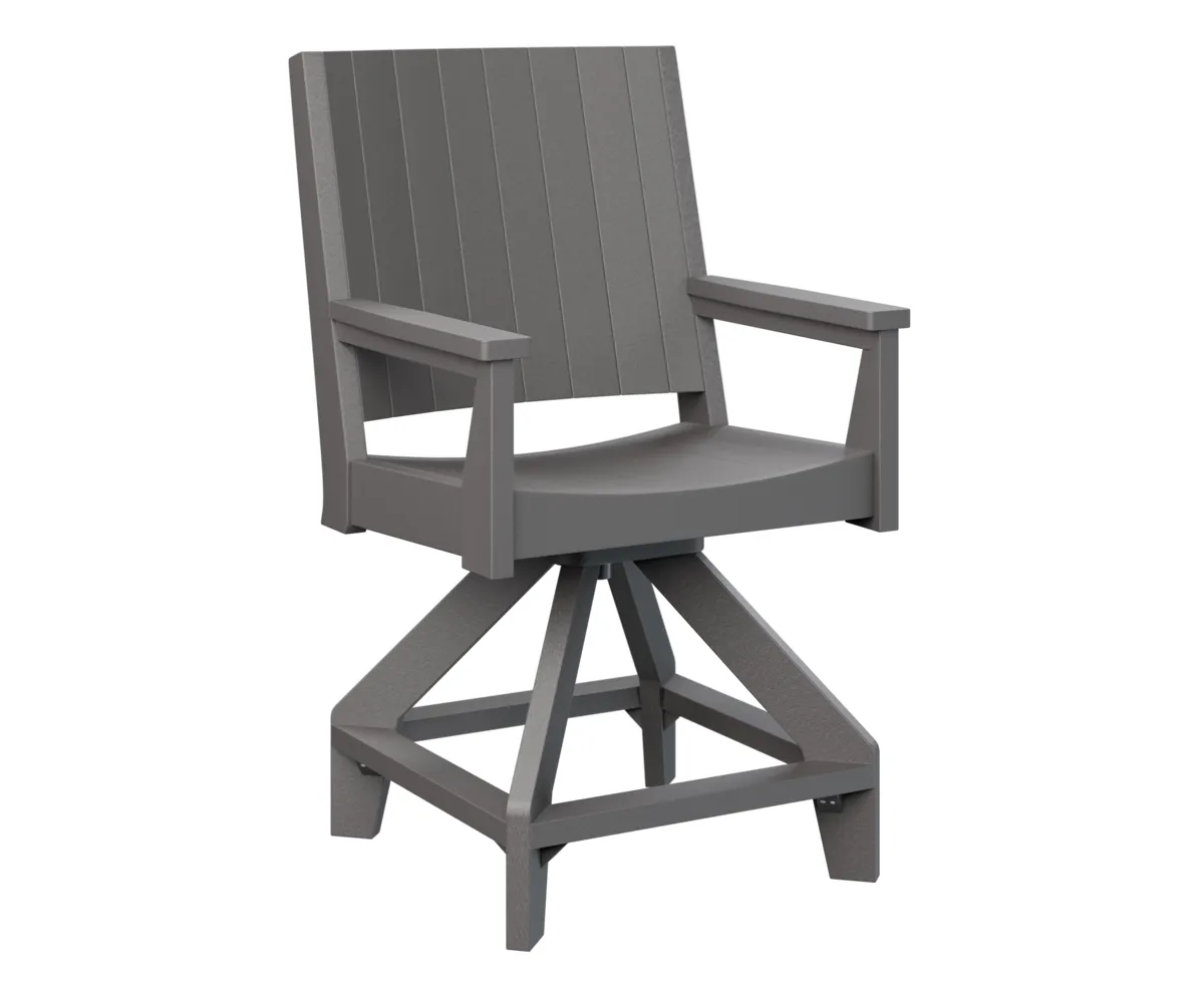 Mayhew Chat Swivel Counter Chair by Berlin Gardens - Smoke Gray, Smoke Gray Mayhew Chat Swivel Counter Chair by Berlin Gardens - 191-MHCSC2644