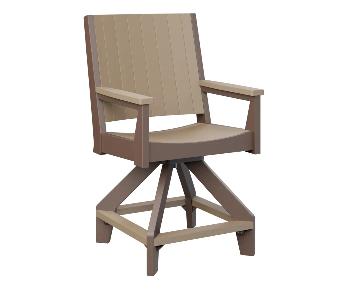 Mayhew Chat Swivel Counter Chair by Berlin Gardens - Weatherwood, Chocolate Brown Mayhew Chat Swivel Counter Chair by Berlin Gardens - 191-MHCSC2644