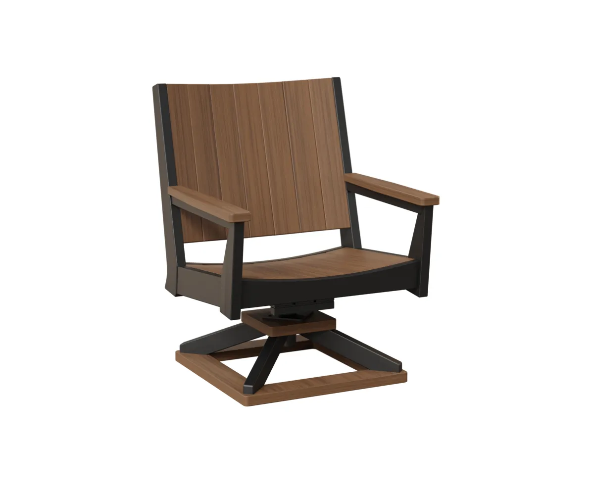 Mayhew Chat Swivel Low Rocker by Berlin Gardens - Antique Mahogany, Black Mayhew Chat Swivel Low Rocker by Berlin Gardens - 191-MHCSR2736