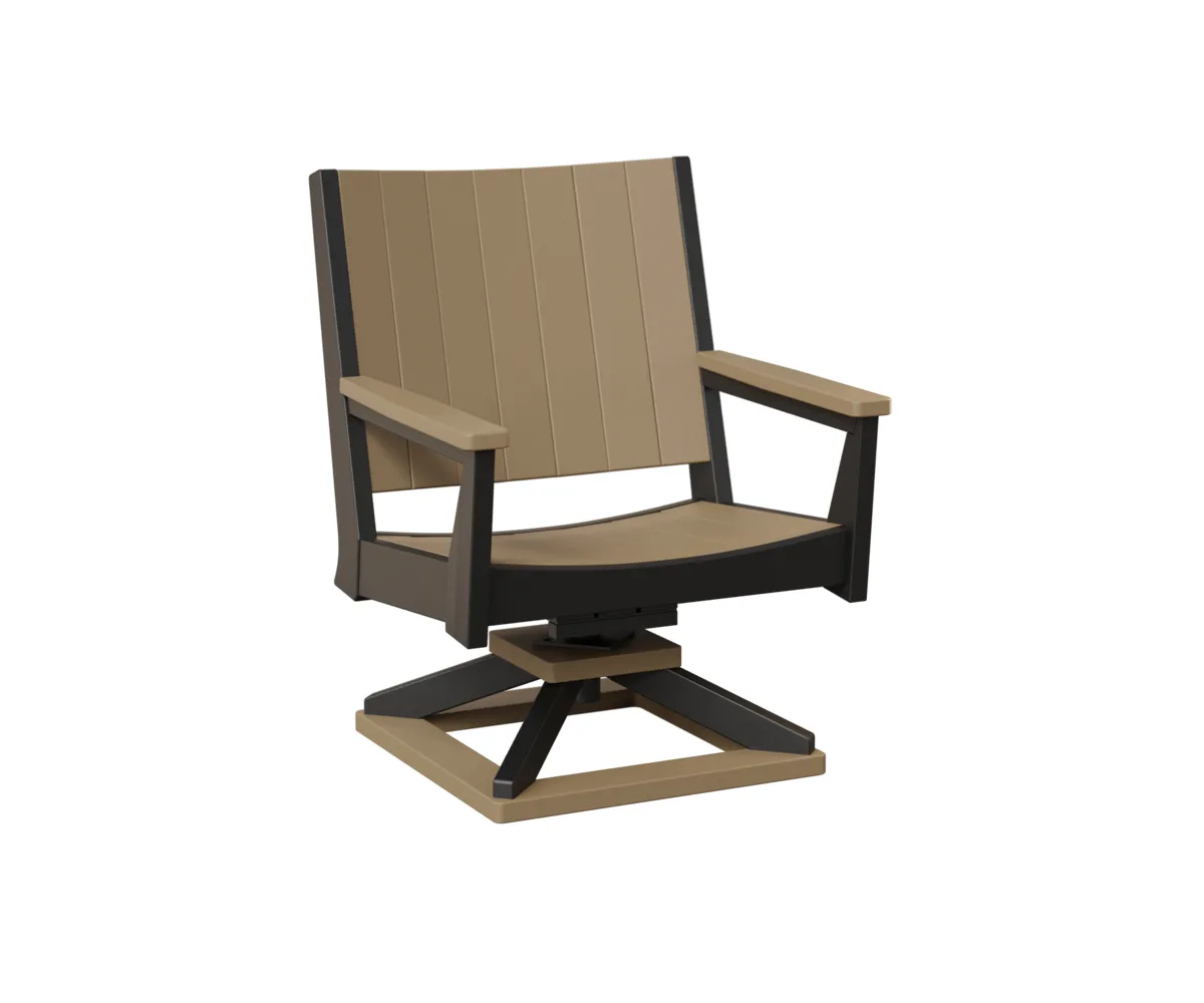 Mayhew Chat Swivel Low Rocker by Berlin Gardens - Weatherwood, Black Mayhew Chat Swivel Low Rocker by Berlin Gardens - 191-MHCSR2736