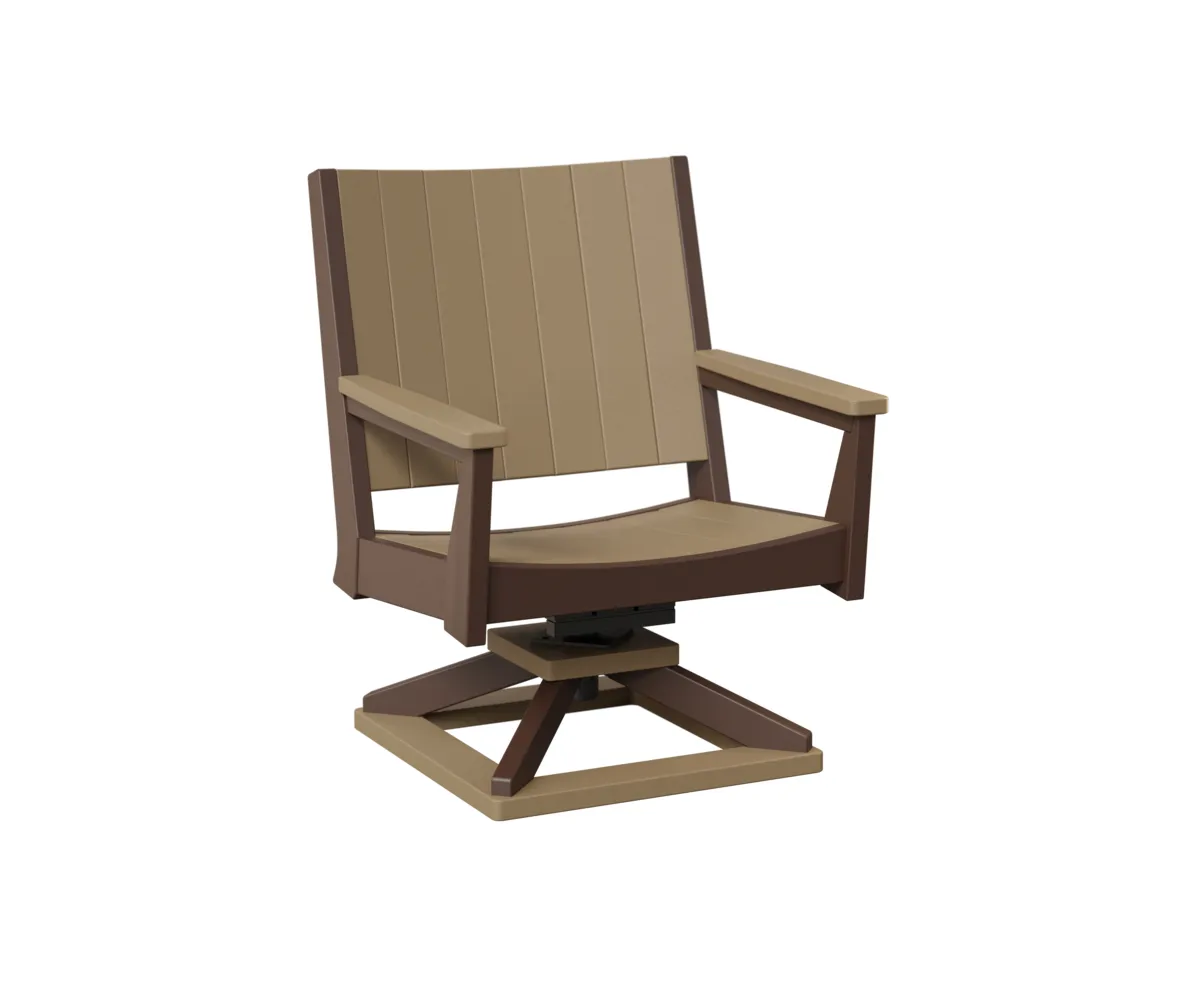 Mayhew Chat Swivel Low Rocker by Berlin Gardens - Weatherwood, Chocolate Brown Mayhew Chat Swivel Low Rocker by Berlin Gardens - 191-MHCSR2736