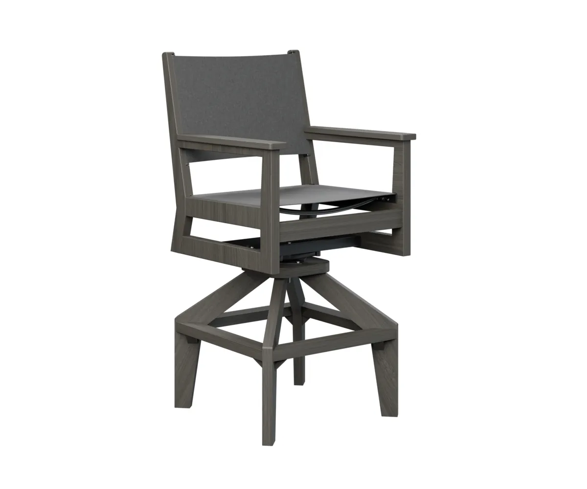 Mayhew Sling Swivel Bar Chair by Berlin Gardens - Coastal Gray, Augustine Pewter Mayhew Sling Swivel Bar Chair by Berlin Gardens - 191-MHSSB2245