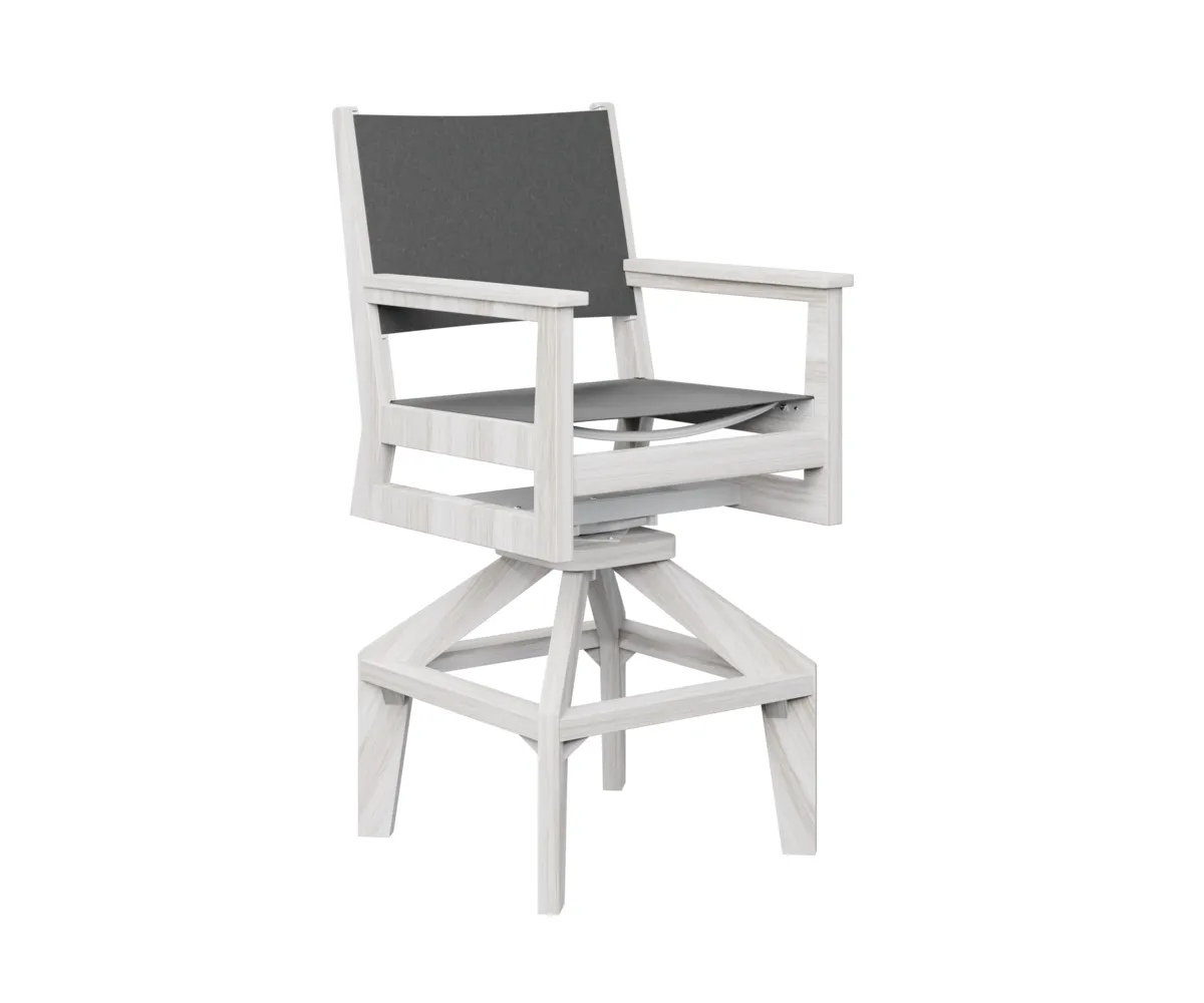 Mayhew Sling Swivel Bar Chair by Berlin Gardens - Seashell, Augustine Pewter Mayhew Sling Swivel Bar Chair by Berlin Gardens - 191-MHSSB2245
