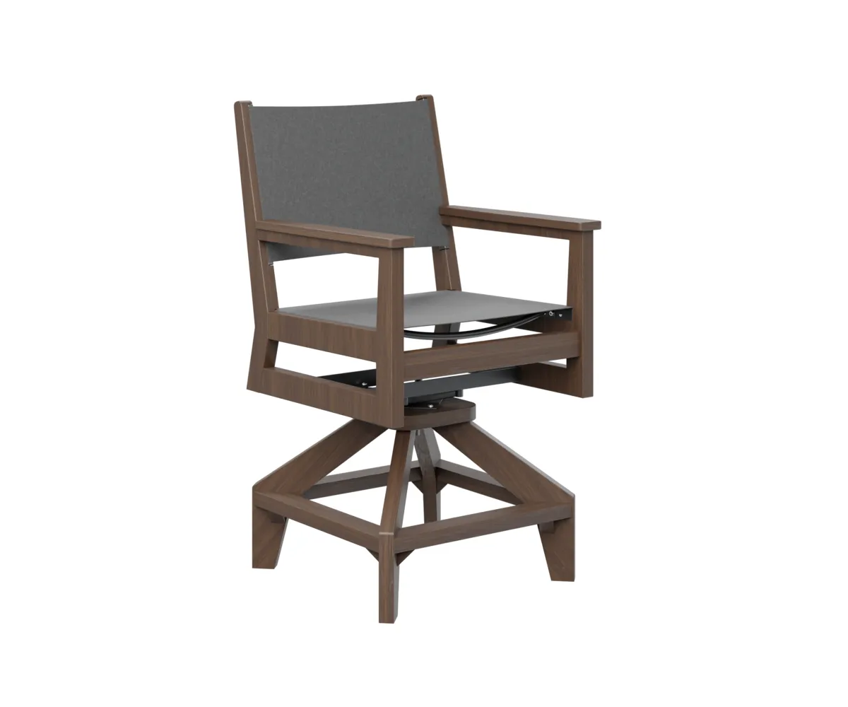 Mayhew Sling Swivel Counter Chair by Berlin Gardens - Brazilian Walnut, Augustine Pewter Mayhew Sling Swivel Counter Chair by Berlin Gardens - 191-MHSSC2241