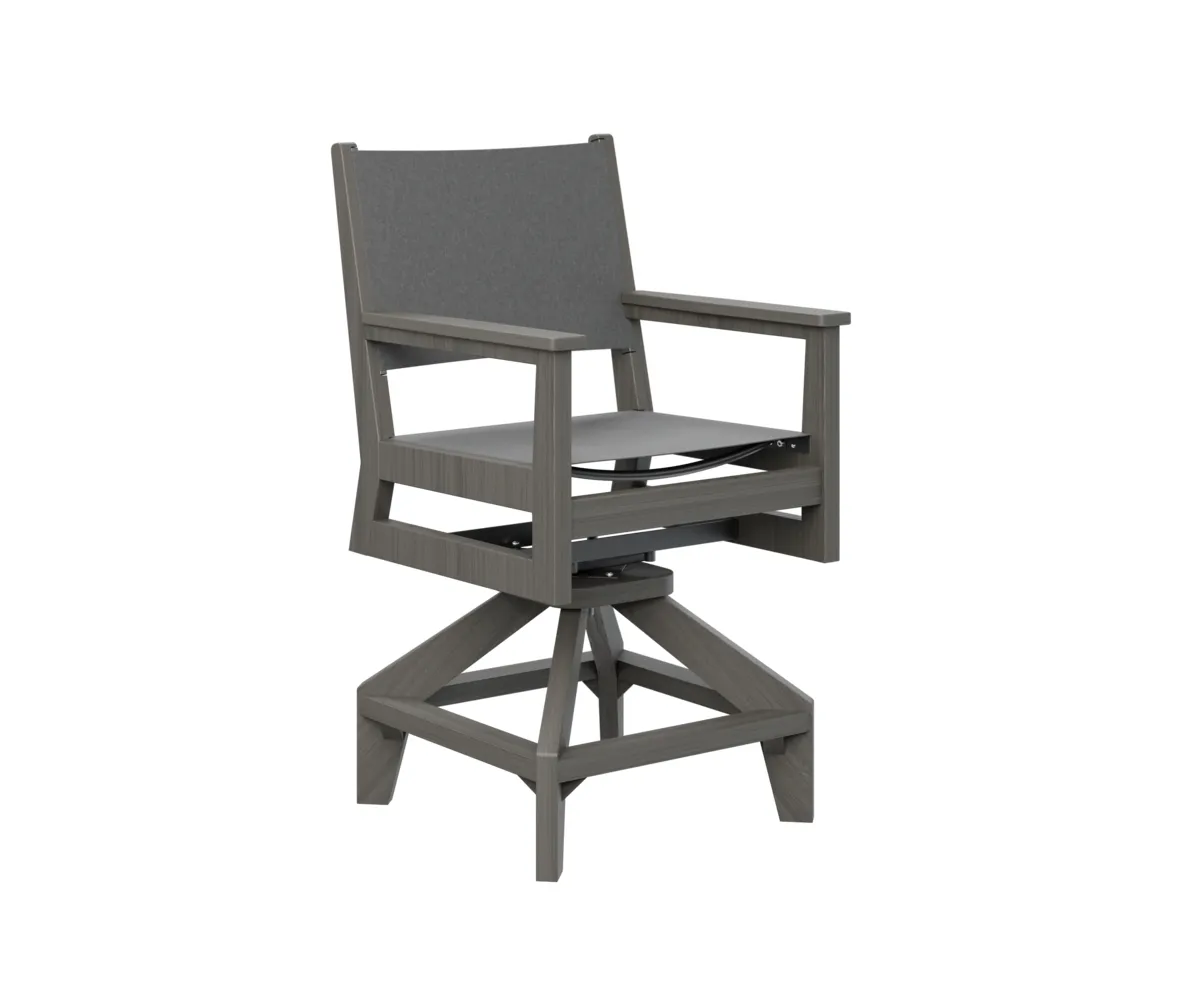 Mayhew Sling Swivel Counter Chair by Berlin Gardens - Coastal Gray, Augustine Pewter Mayhew Sling Swivel Counter Chair by Berlin Gardens - 191-MHSSC2241