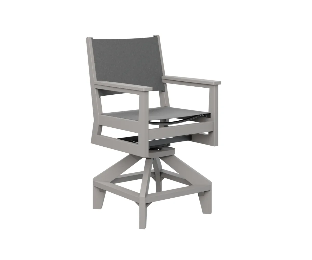 Mayhew Sling Swivel Counter Chair by Berlin Gardens - Light Gray, Augustine Pewter Mayhew Sling Swivel Counter Chair by Berlin Gardens - 191-MHSSC2241