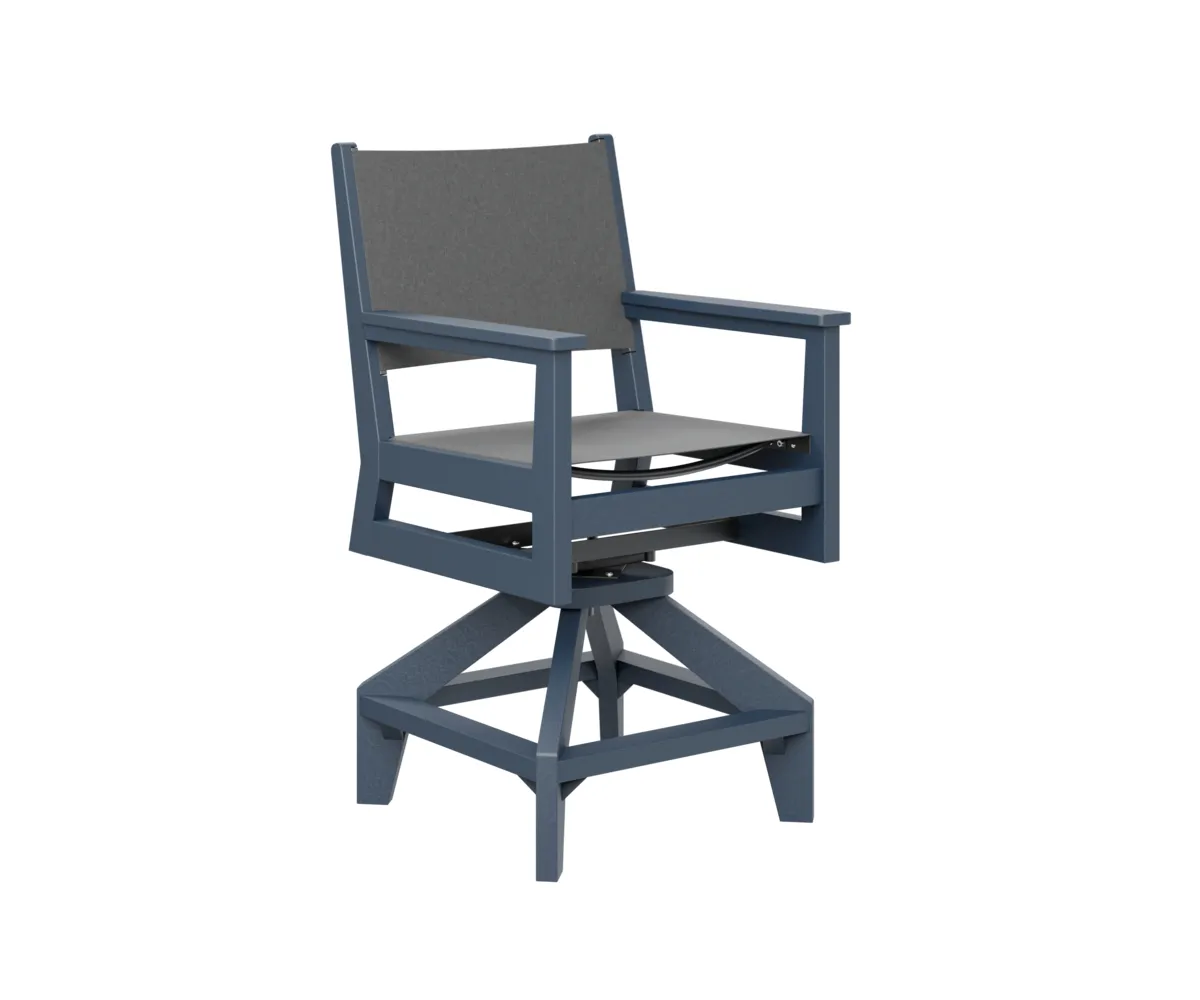 Mayhew Sling Swivel Counter Chair by Berlin Gardens - Navy Blue, Augustine Pewter Mayhew Sling Swivel Counter Chair by Berlin Gardens - 191-MHSSC2241