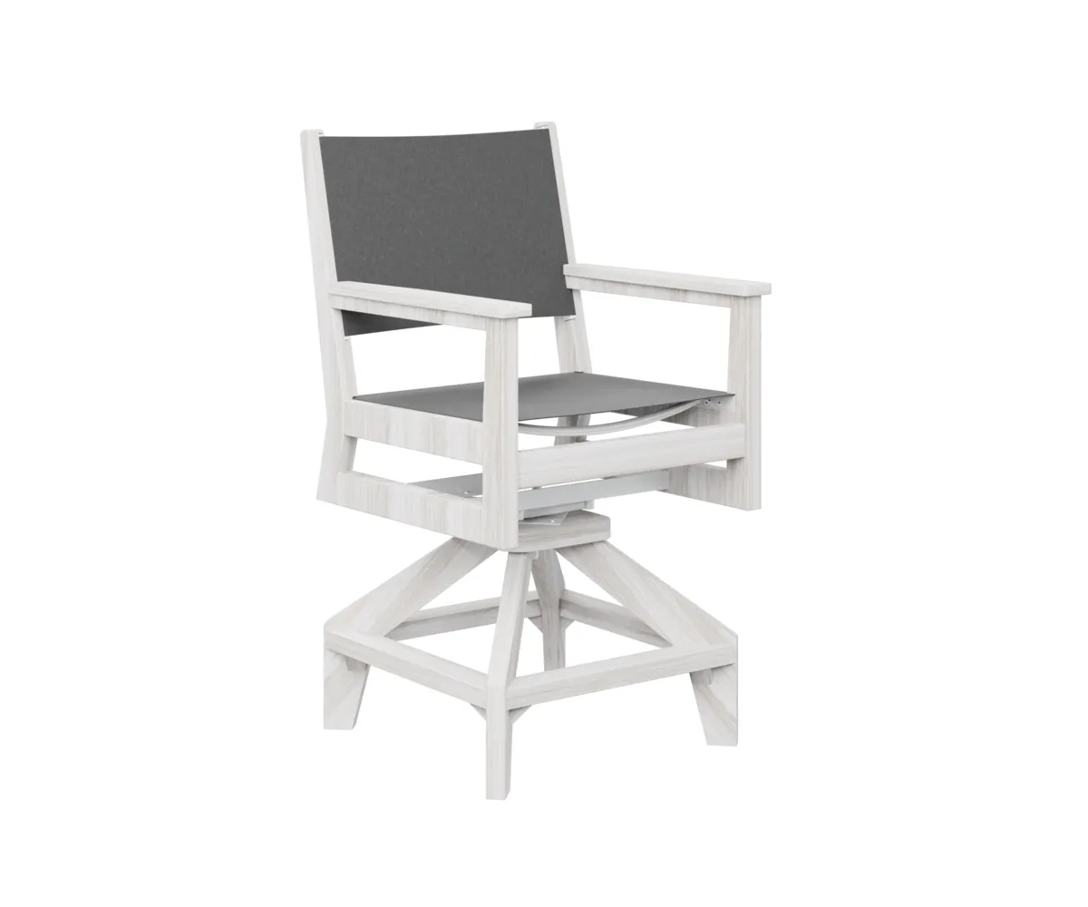 Mayhew Sling Swivel Counter Chair by Berlin Gardens - Seashell, Augustine Pewter Mayhew Sling Swivel Counter Chair by Berlin Gardens - 191-MHSSC2241
