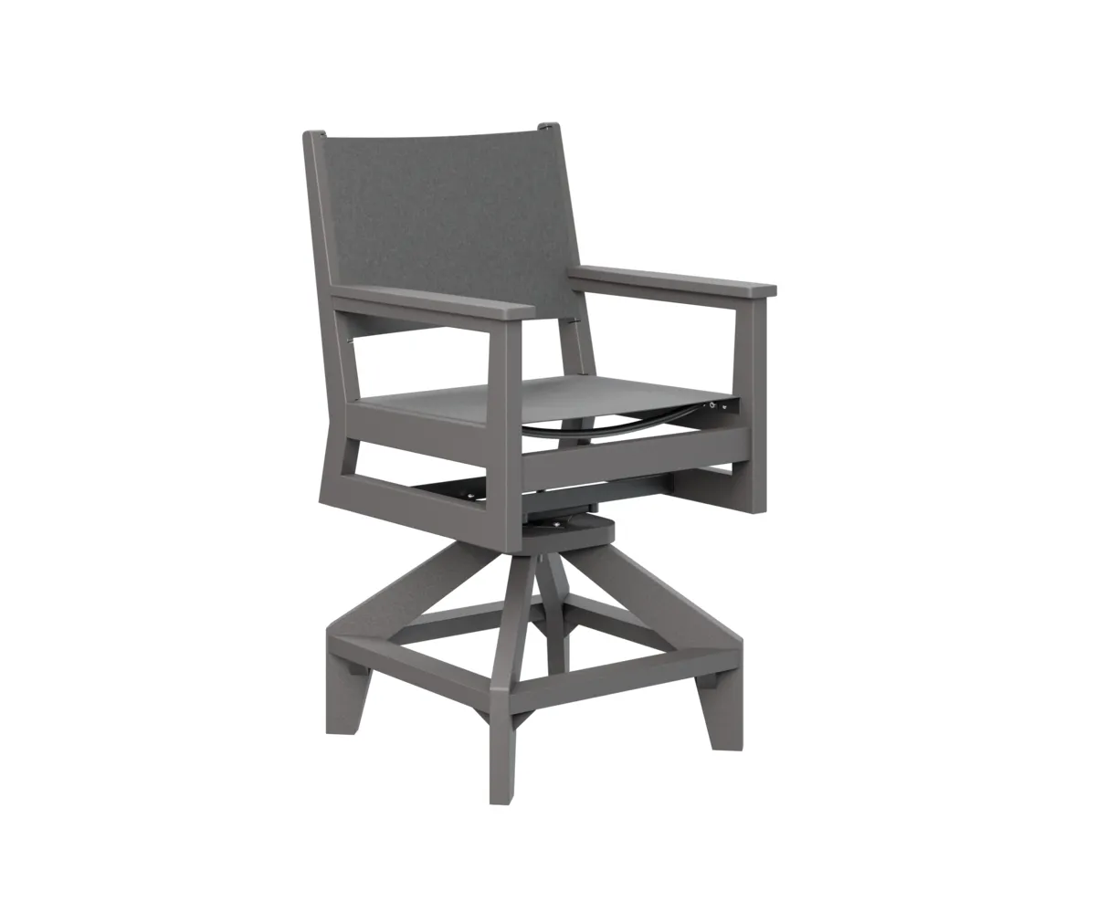 Mayhew Sling Swivel Counter Chair by Berlin Gardens - Smoke Gray, Augustine Pewter Mayhew Sling Swivel Counter Chair by Berlin Gardens - 191-MHSSC2241