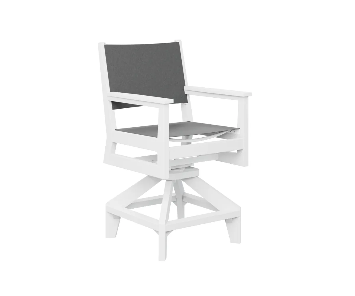 Mayhew Sling Swivel Counter Chair by Berlin Gardens - White, Augustine Pewter Mayhew Sling Swivel Counter Chair by Berlin Gardens - 191-MHSSC2241