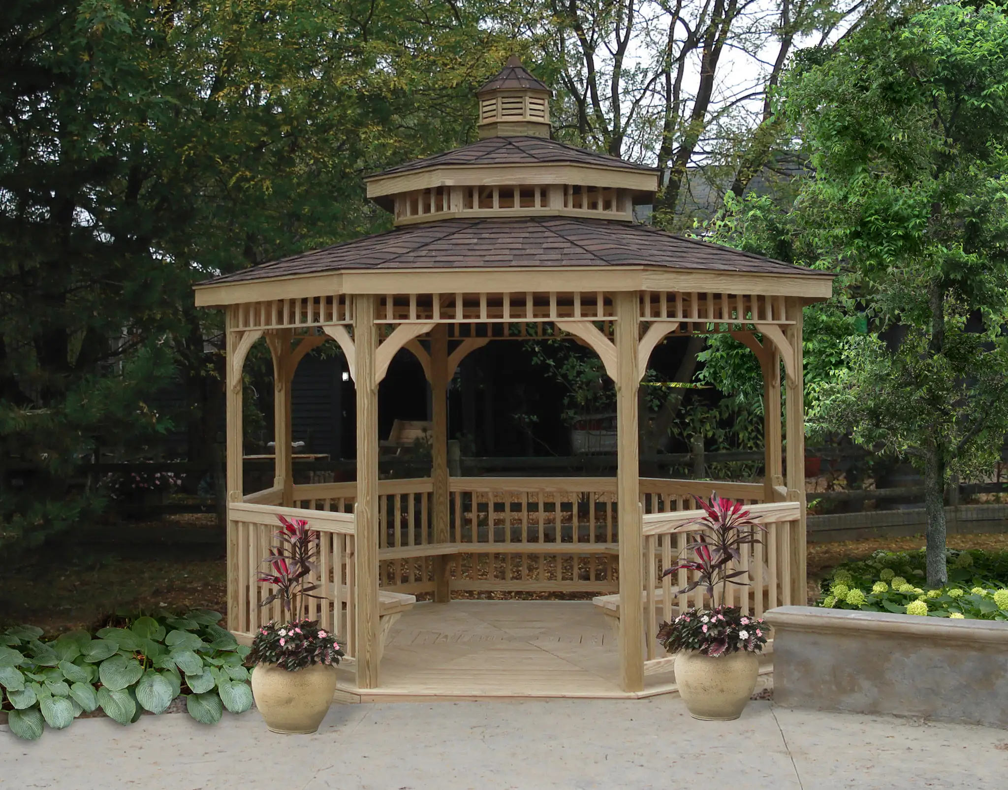 Monticello Treated Wood Octagon Gazebo from Berlin Gardens - 12' Monticello Treated Wood Octagon Gazebo from Berlin Gardens - 191-MONTICELLO