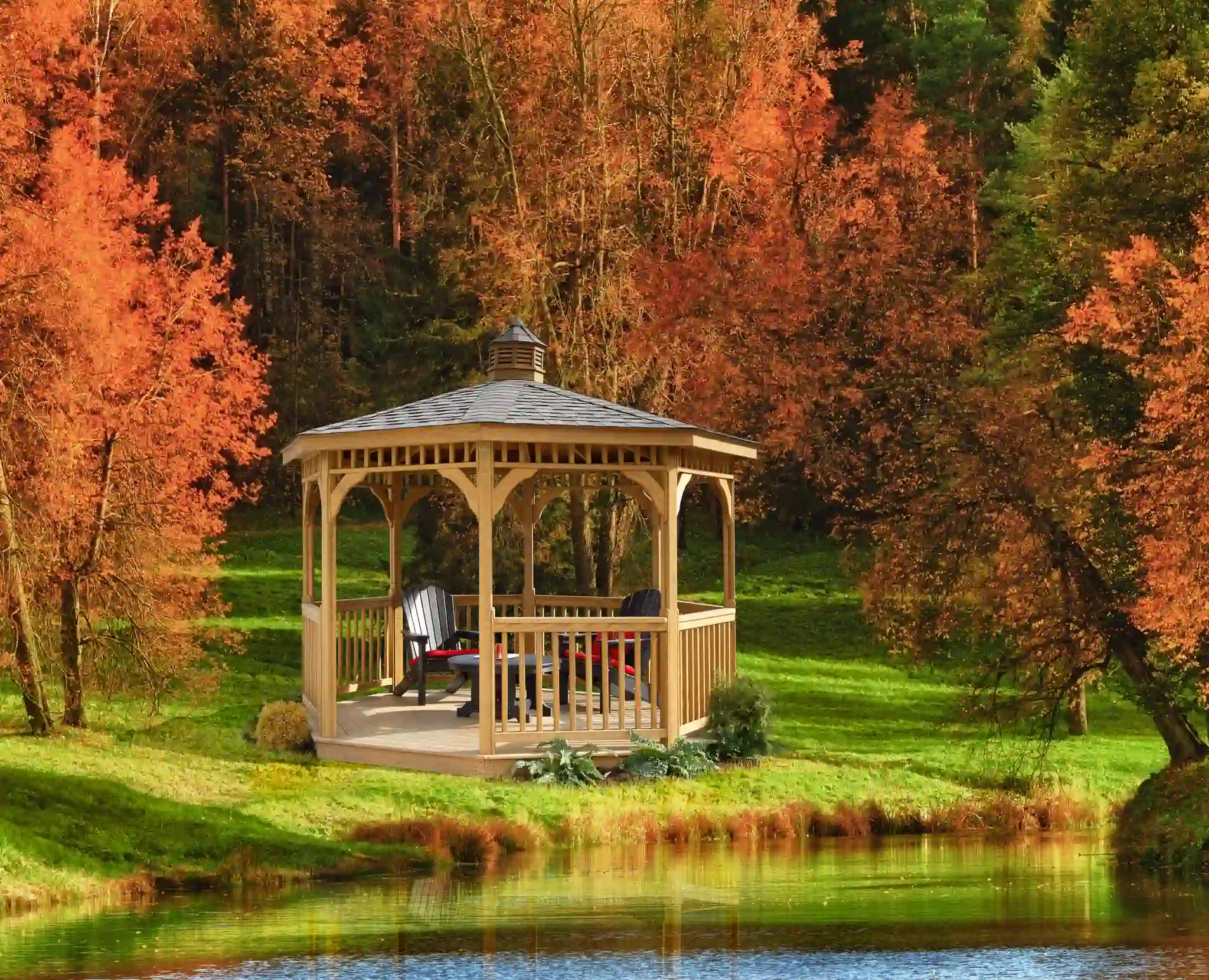 Monticello Treated Wood Octagon Gazebo from Berlin Gardens - 12' Monticello Treated Wood Octagon Gazebo from Berlin Gardens - 191-MONTICELLO