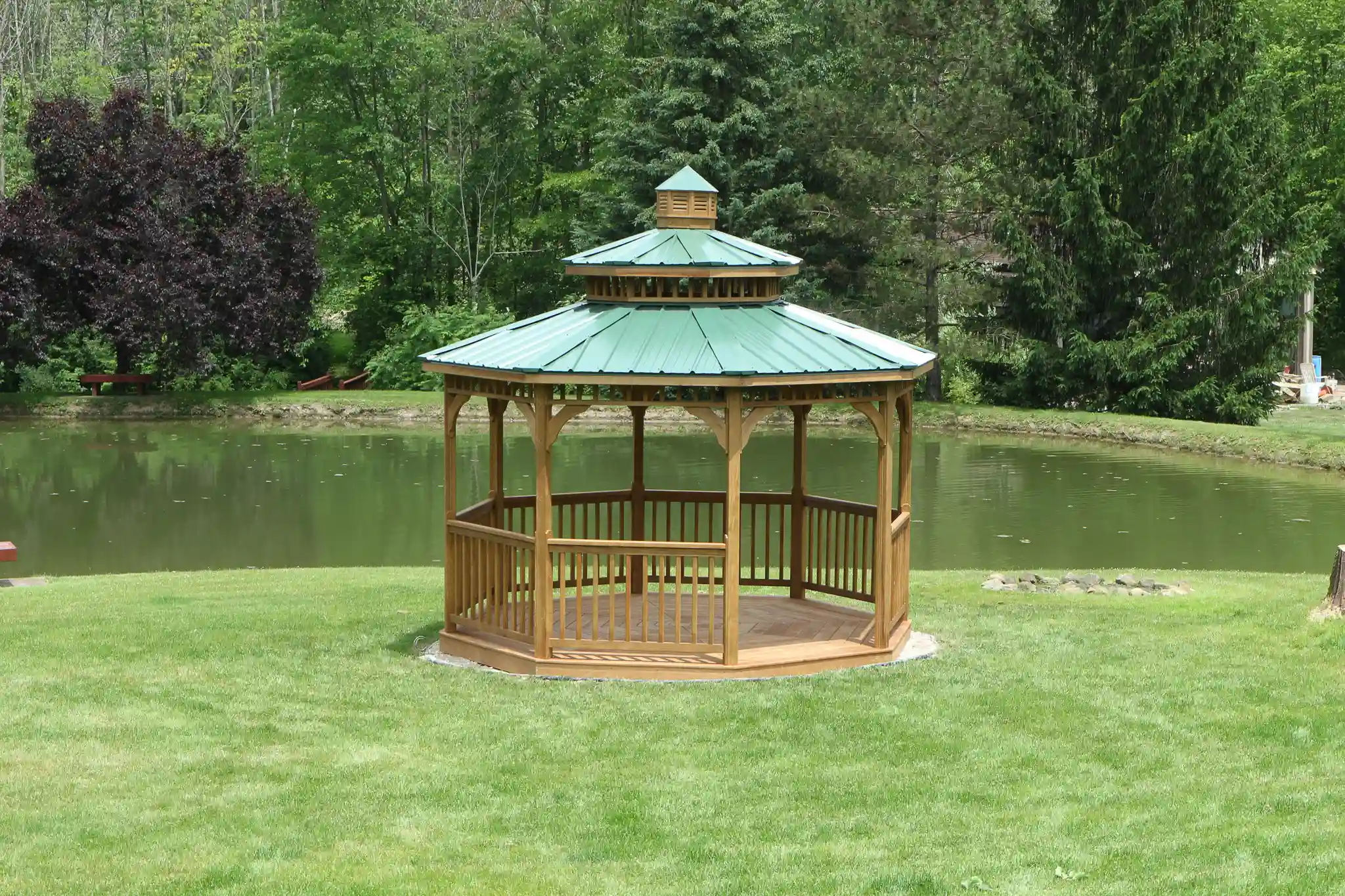 Monticello Treated Wood Octagon Gazebo from Berlin Gardens - 12' Monticello Treated Wood Octagon Gazebo from Berlin Gardens - 191-MONTICELLO