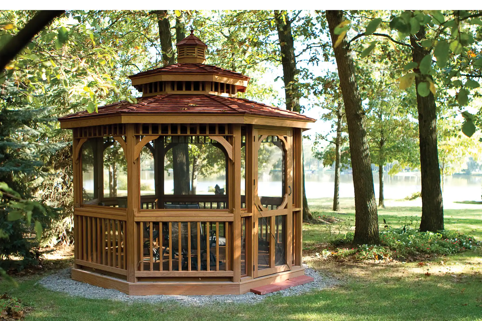 Monticello Treated Wood Octagon Gazebo from Berlin Gardens - 12' Monticello Treated Wood Octagon Gazebo from Berlin Gardens - 191-MONTICELLO