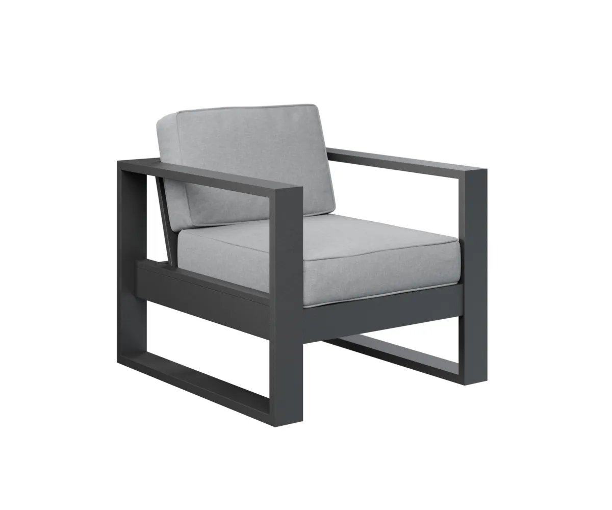 Nordic Club Chair by Berlin Gardens - MGP Black, Canvas Granite Nordic Club Chair by Berlin Gardens - 191-NCC2924