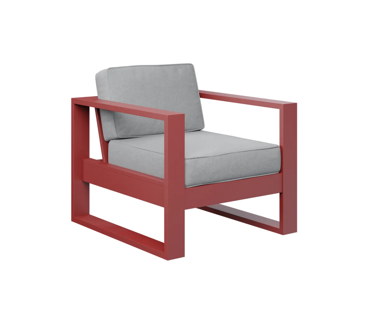 Nordic Club Chair by Berlin Gardens - MGP Red, Canvas Granite Nordic Club Chair by Berlin Gardens - 191-NCC2924