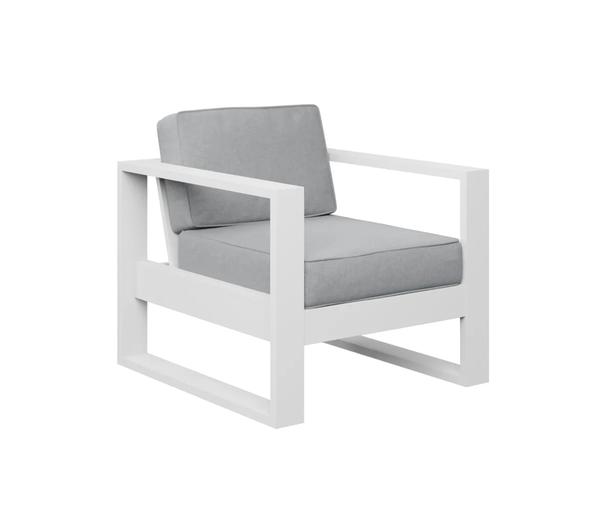 Nordic Club Chair by Berlin Gardens - MGP White, Canvas Granite Nordic Club Chair by Berlin Gardens - 191-NCC2924