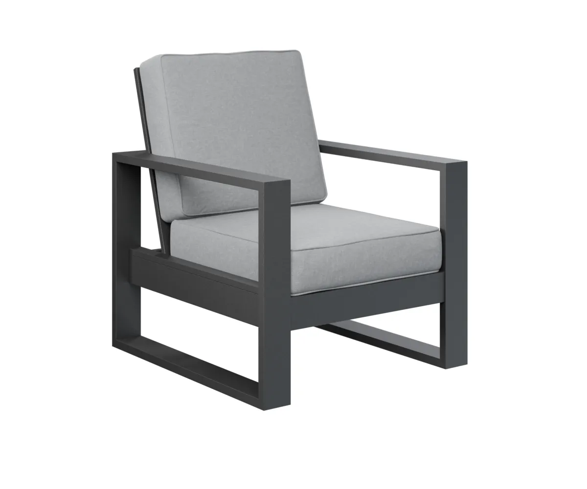 Nordic High Back Club Chair by Berlin Gardens - MGP Black, Canvas Granite Nordic High Back Club Chair by Berlin Gardens - 191-NHCC2934